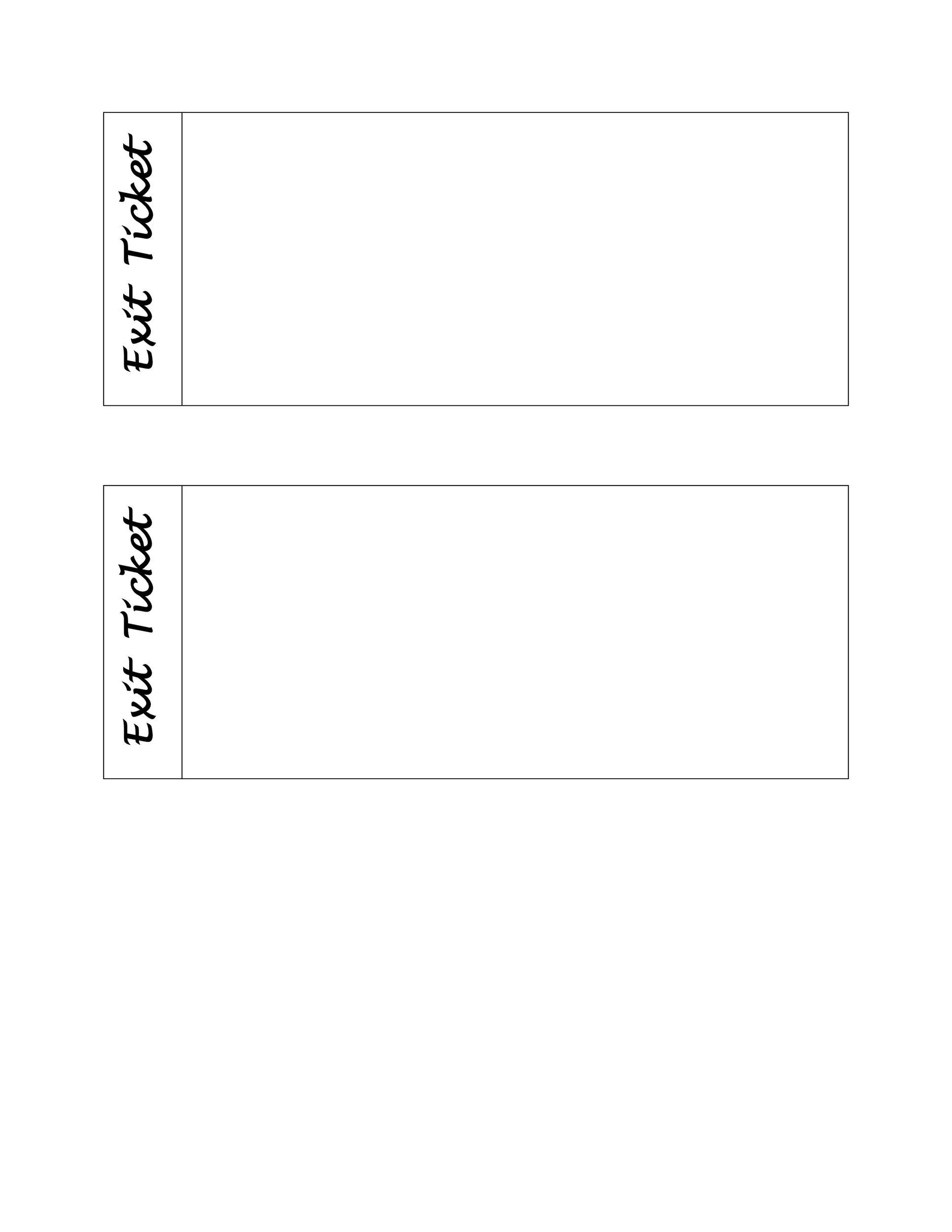 Free exit ticket template 18