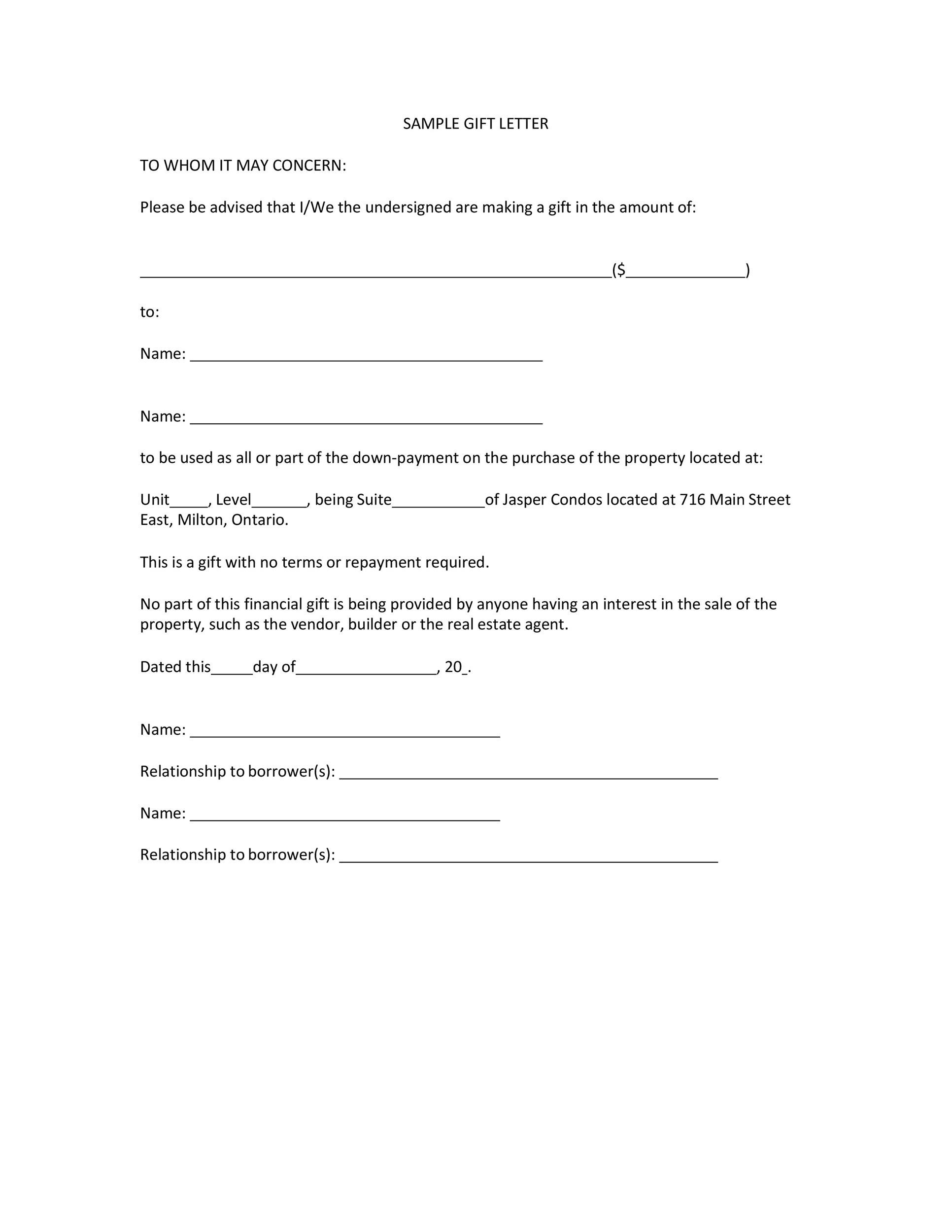 Non Borrower Contribution Letter For Your Needs Letter Templates