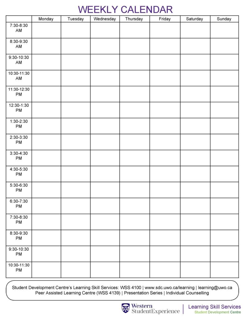 43 Effective Hourly Schedule Templates (Excel MS Word) ᐅ TemplateLab