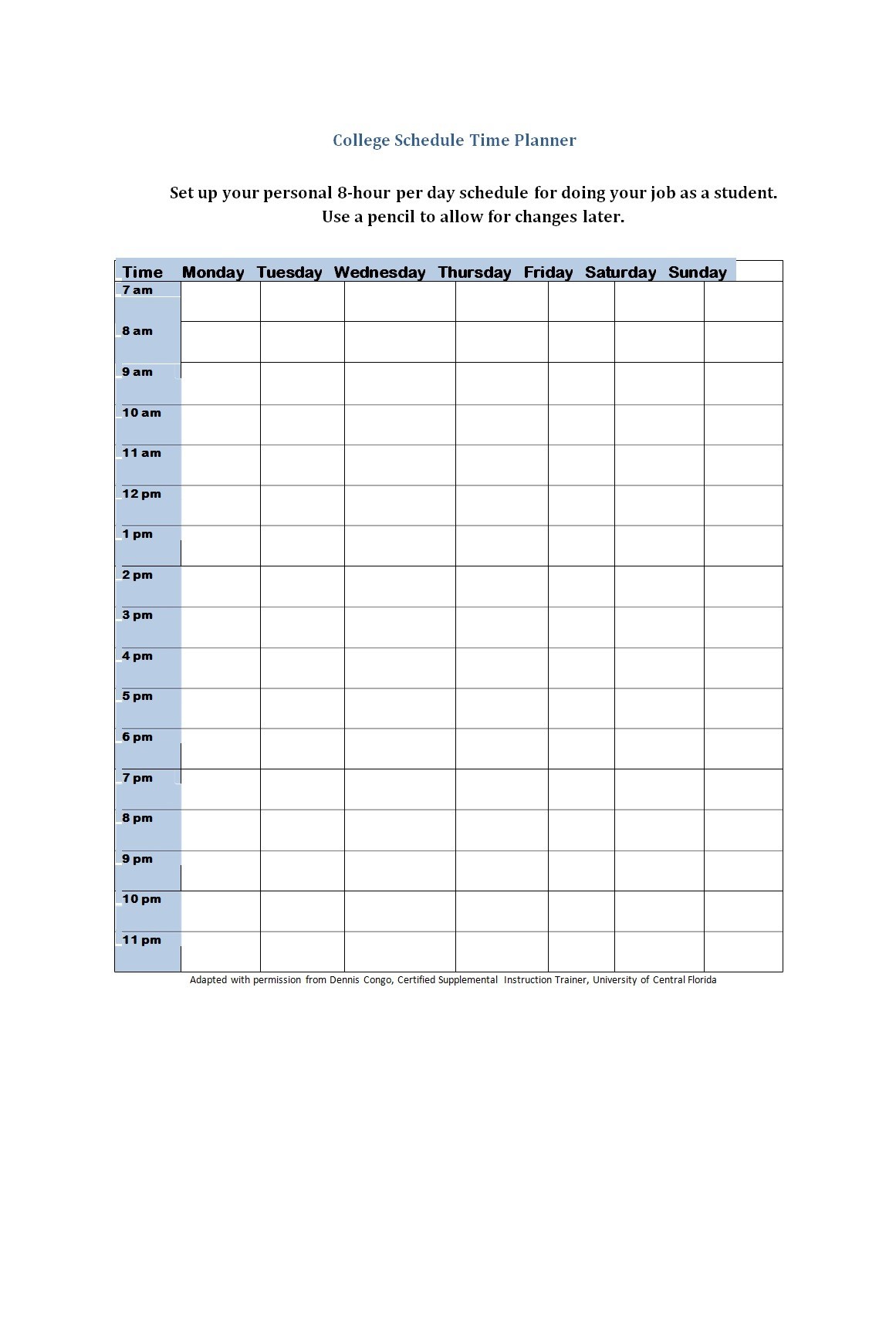 Free hourly schedule template 09
