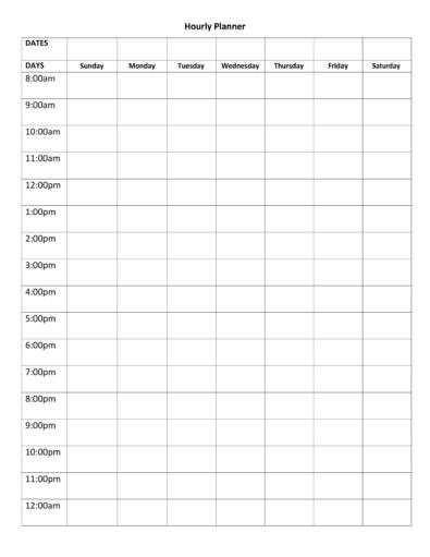 43 Effective Hourly Schedule Templates (Excel, Word, PDF) ᐅ TemplateLab