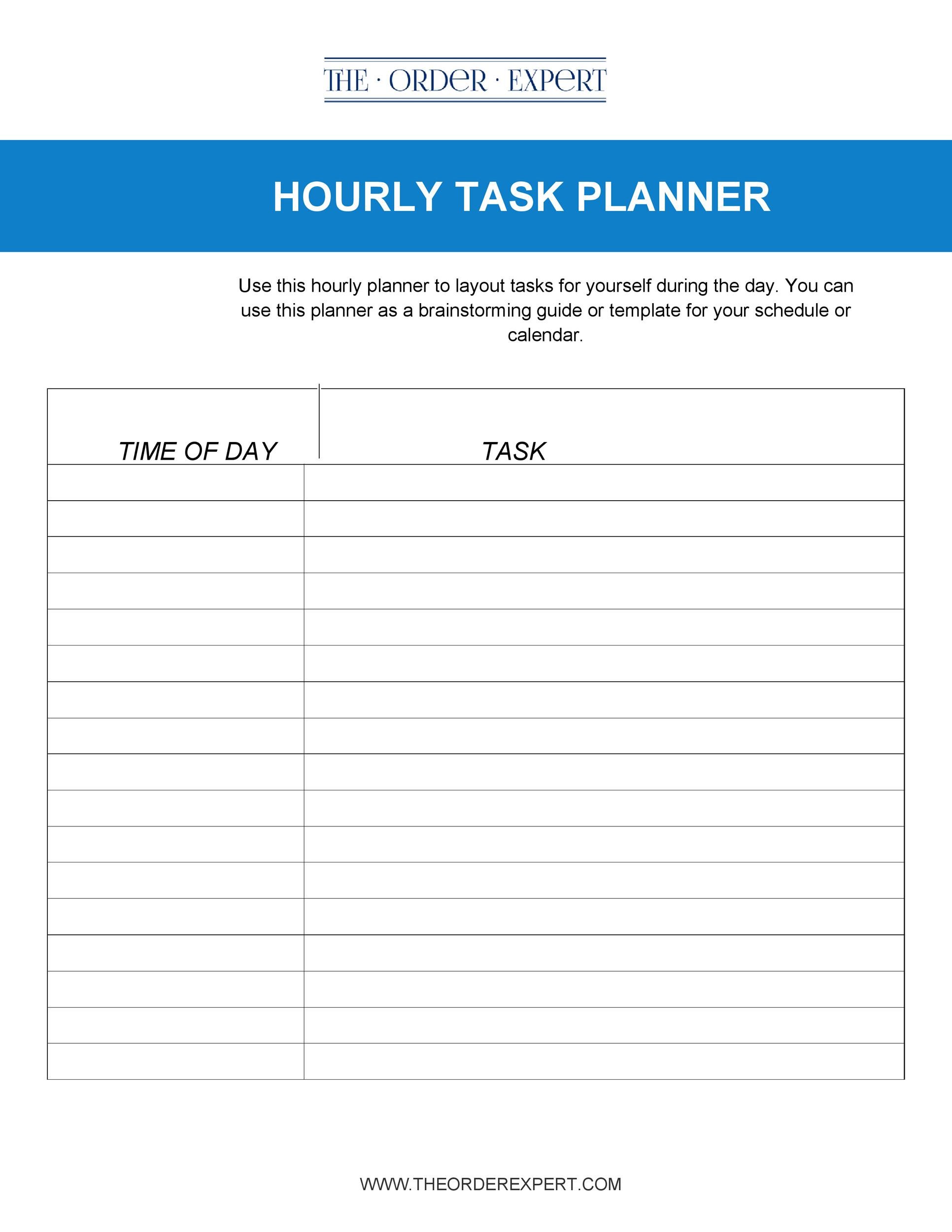 Free hourly schedule template 17