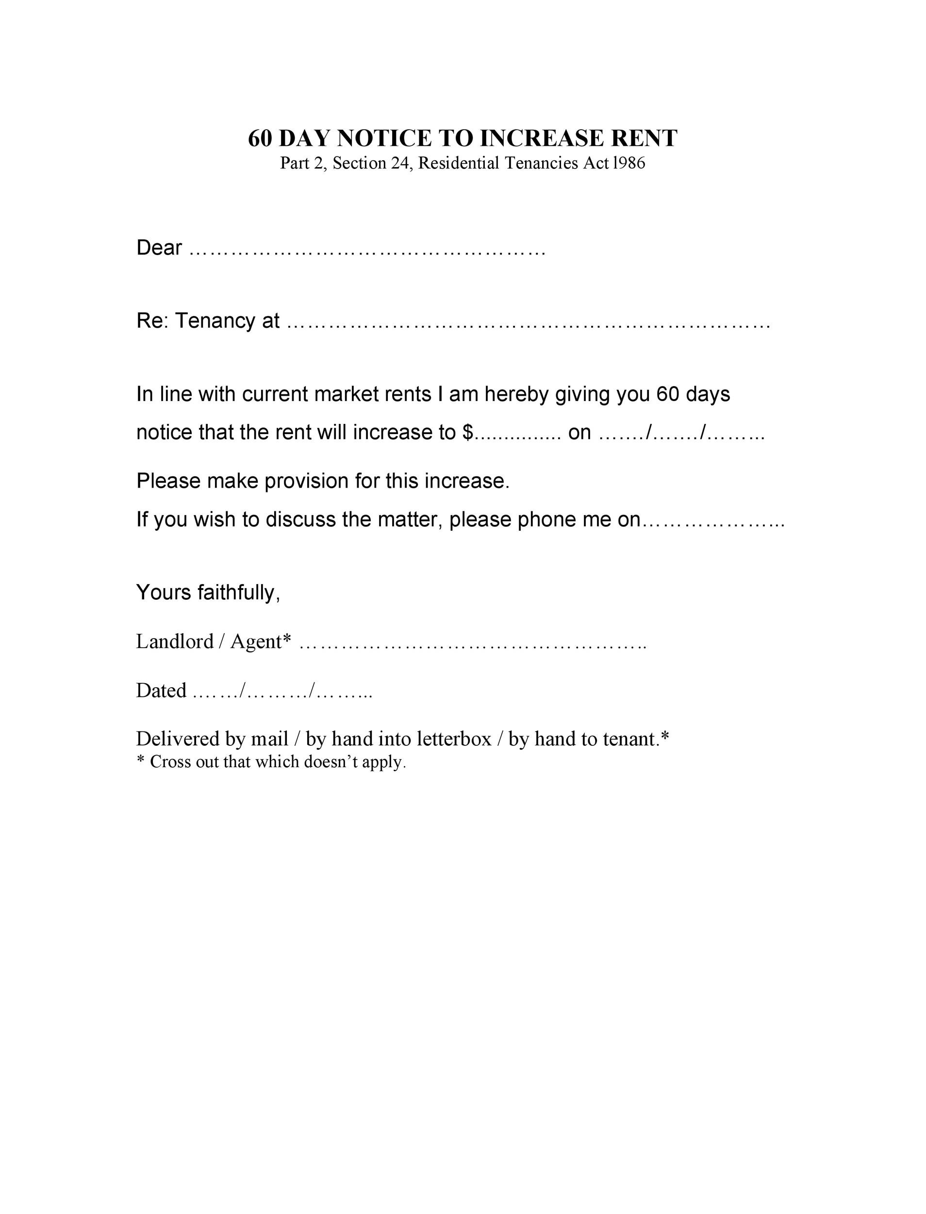 46 Friendly Rent Increase Letters (Free Samples) ᐅ TemplateLab