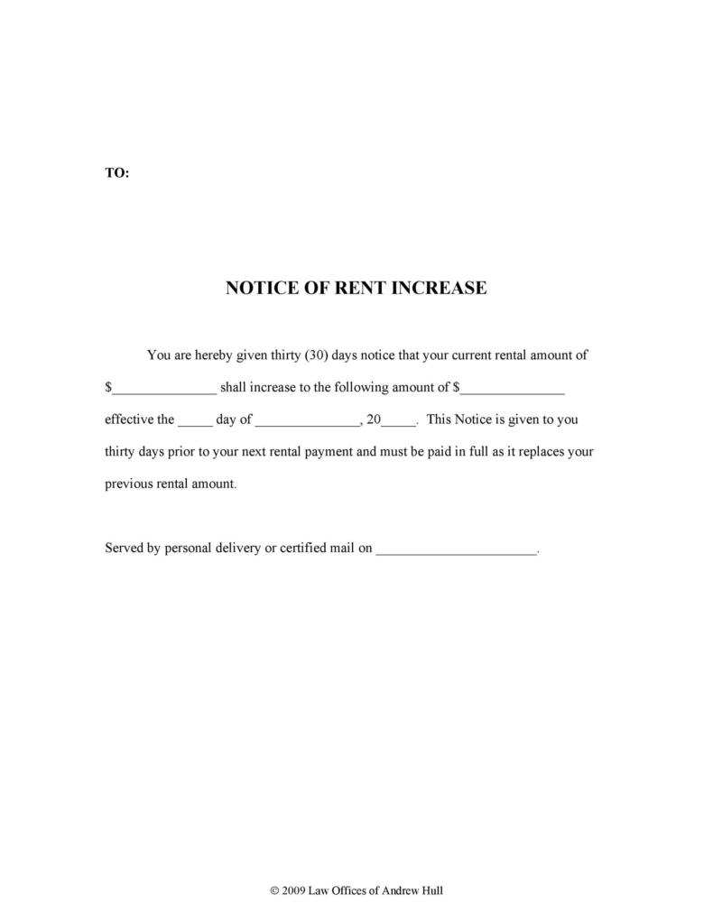 46 Friendly Rent Increase Letters & Notices [DOC, PDF]