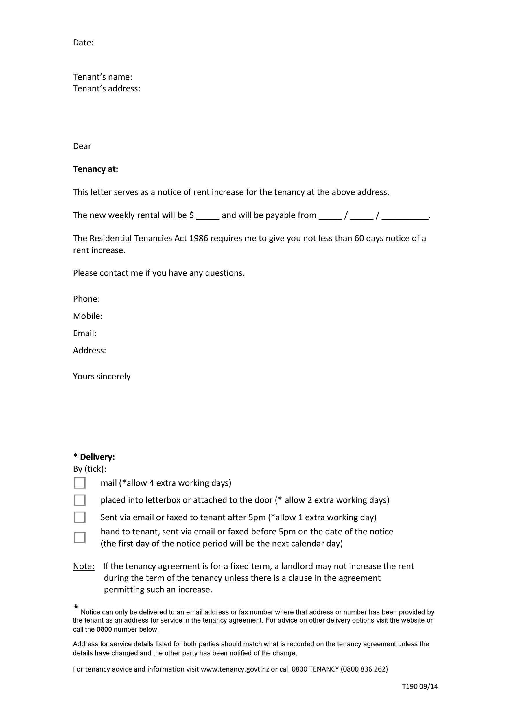 46 Friendly Rent Increase Letters (Free Samples) ᐅ TemplateLab