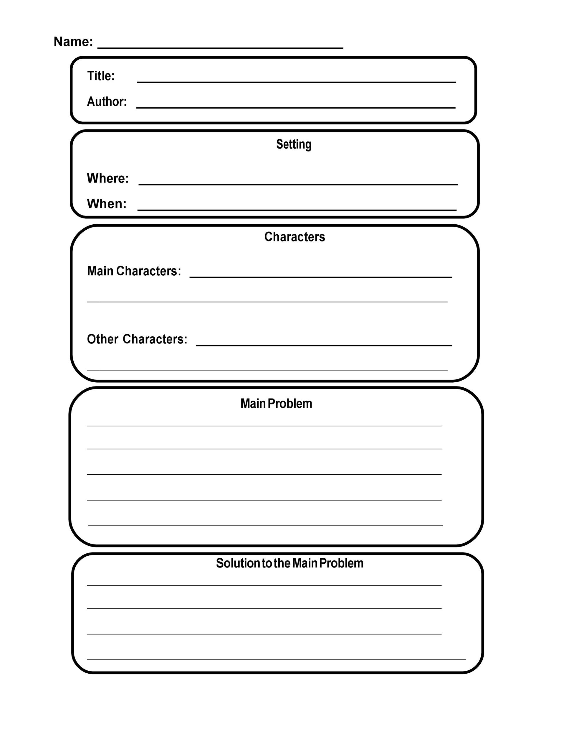 worksheet about story map