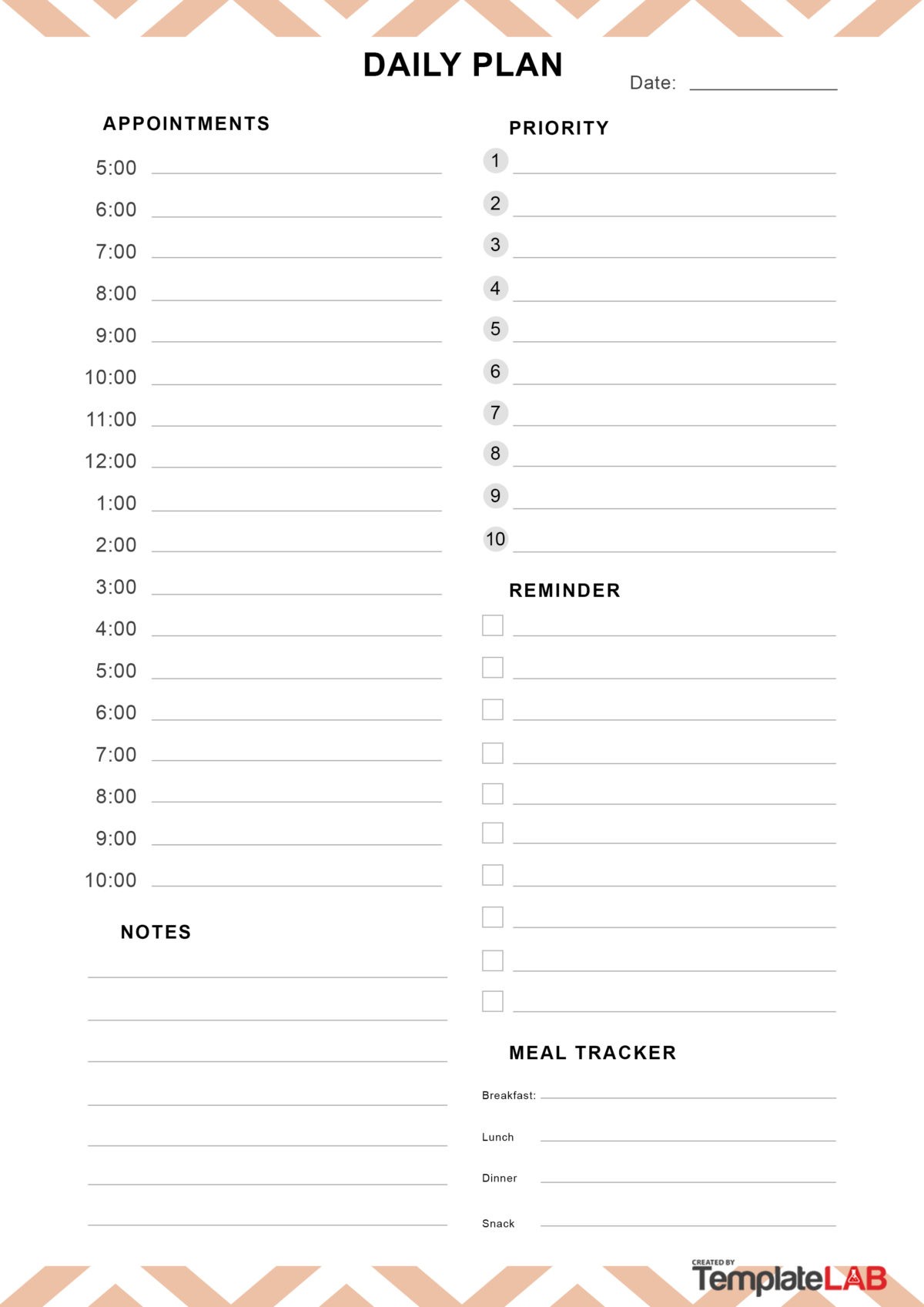 Free Daily Planner Template 07