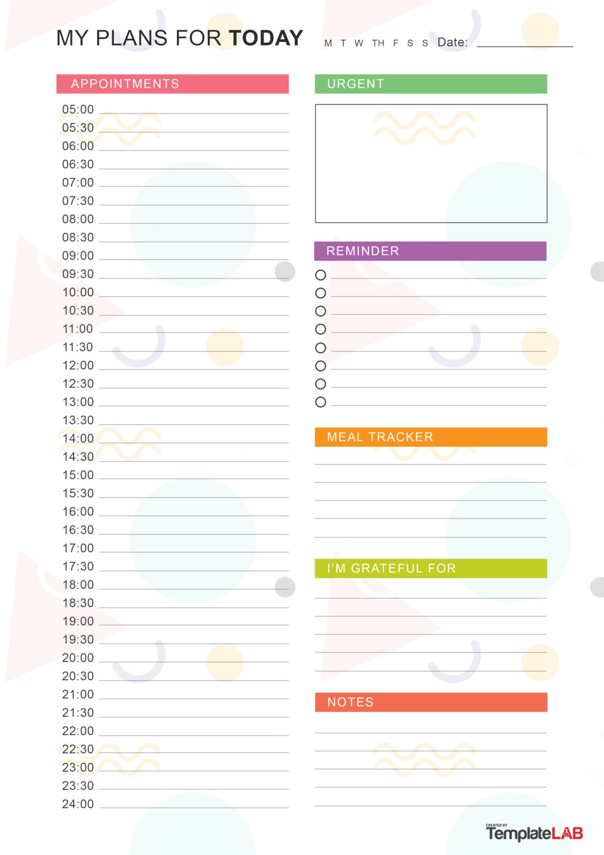 Free Daily Planner Template 08