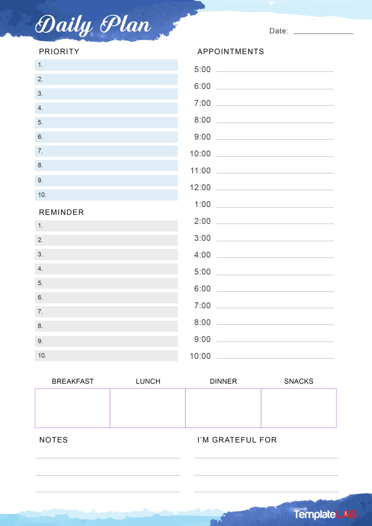 Free Daily Planner Template 09