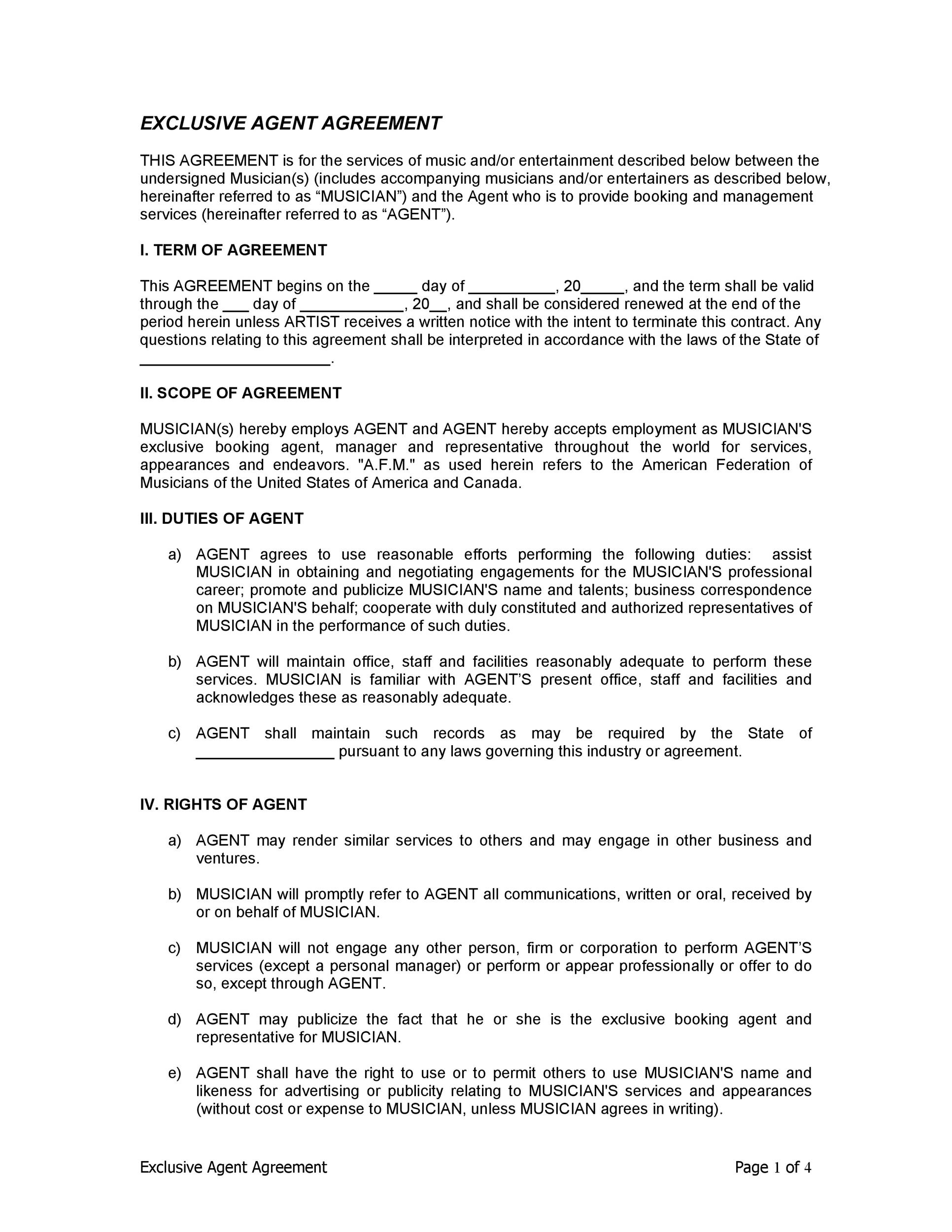 Free Artist-Agent Agreement Template & FAQs - Rocket Lawyer