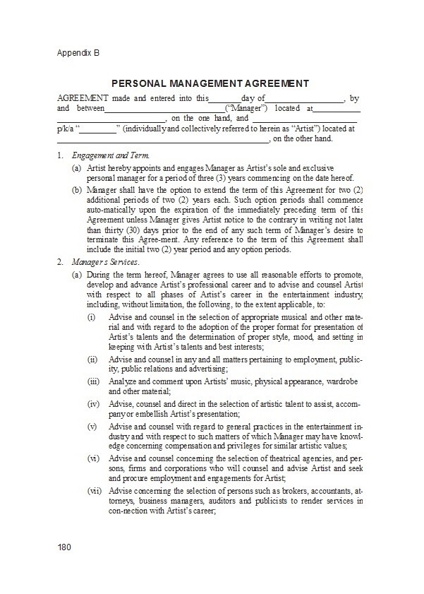 Artist Management Contract Templates