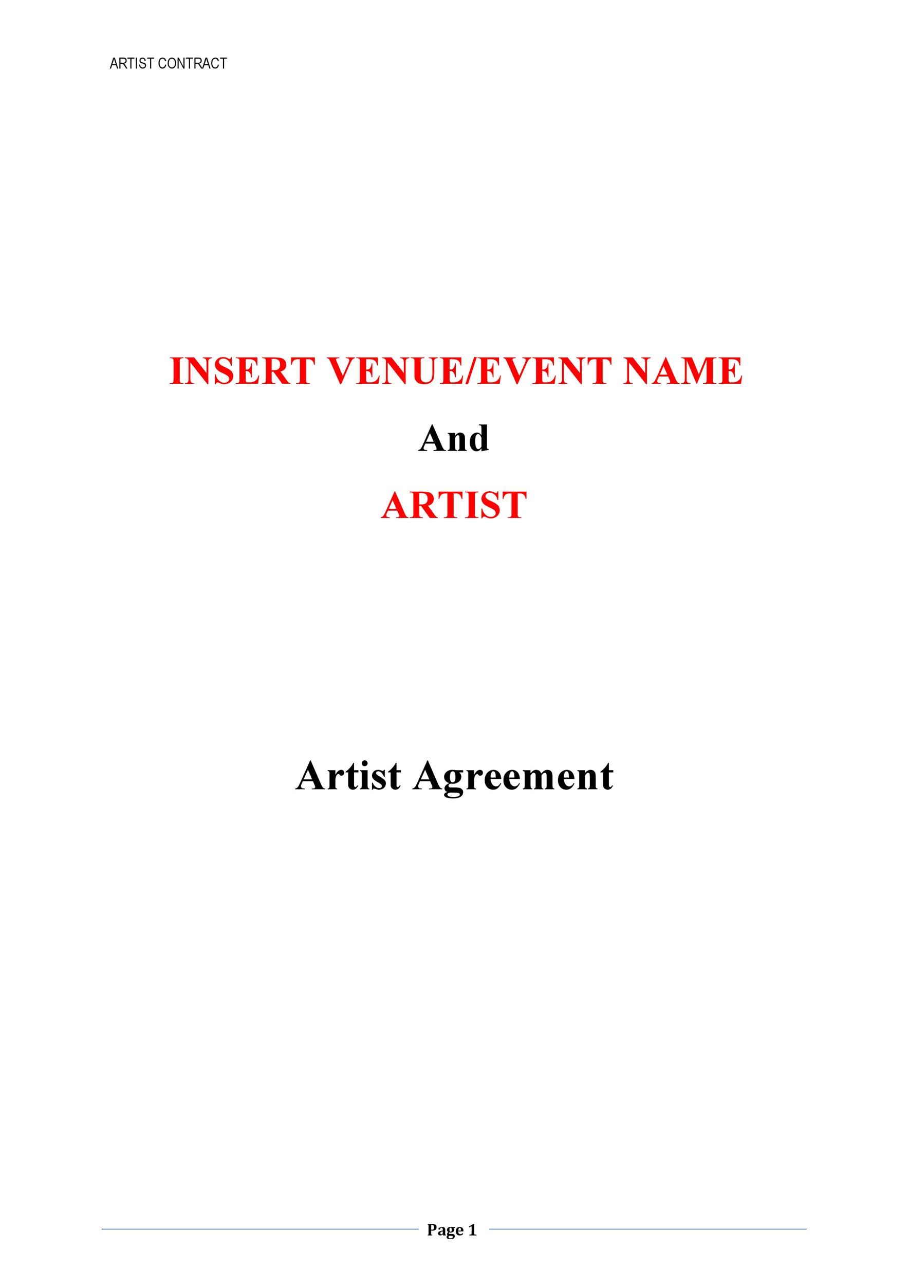 Free artist management contract 37