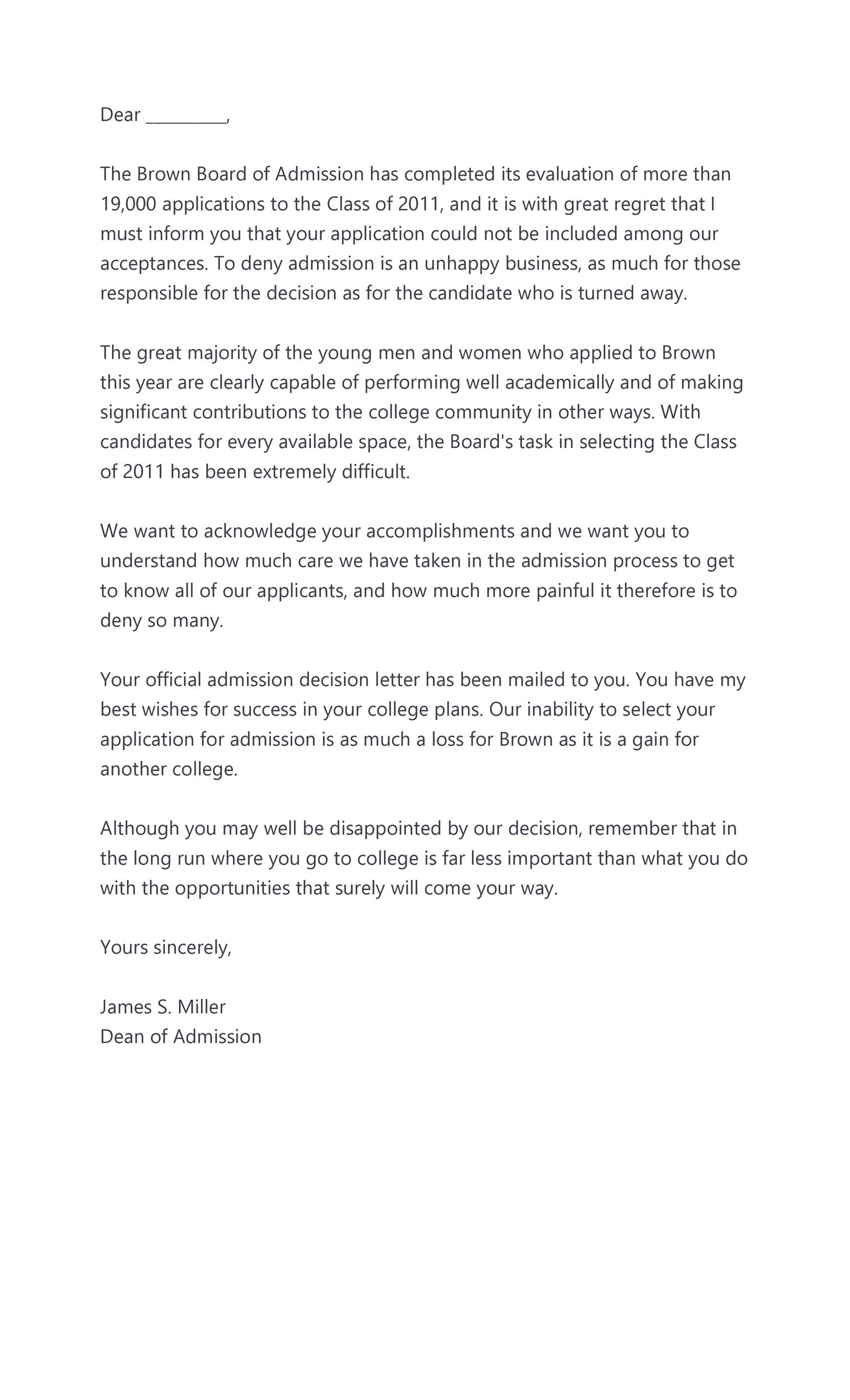 Free college rejection letter 05
