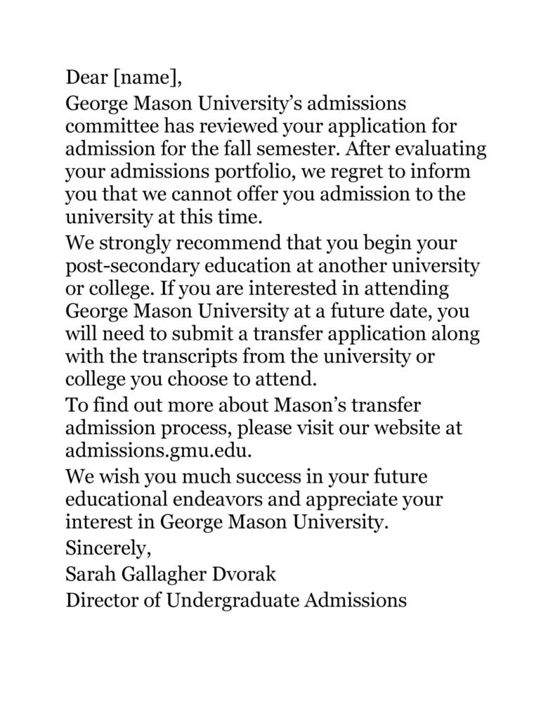 34 College Rejection Letter Samples (& Examples) ᐅ TemplateLab