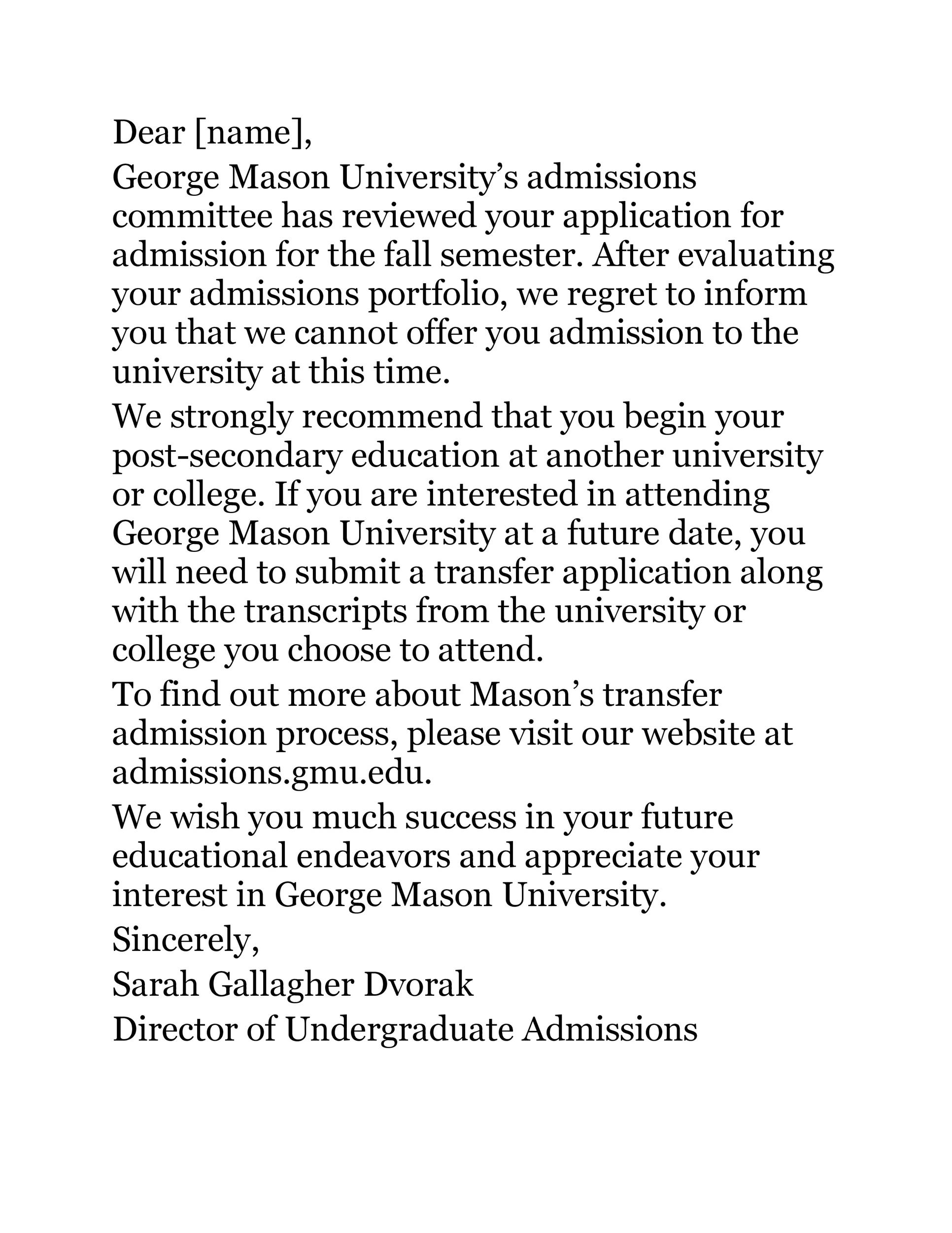 Free college rejection letter 18