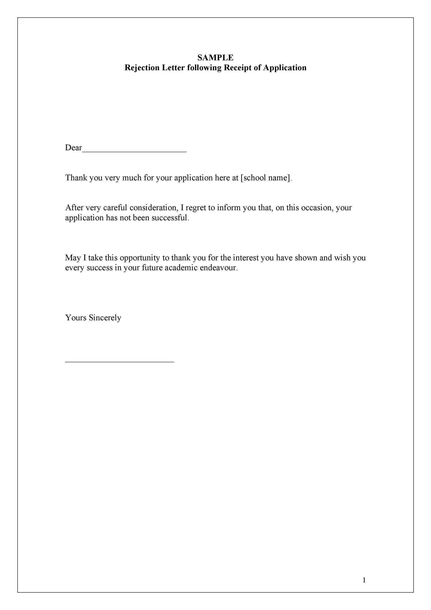 34 College Rejection Letter Samples ( Examples) ᐅ TemplateLab