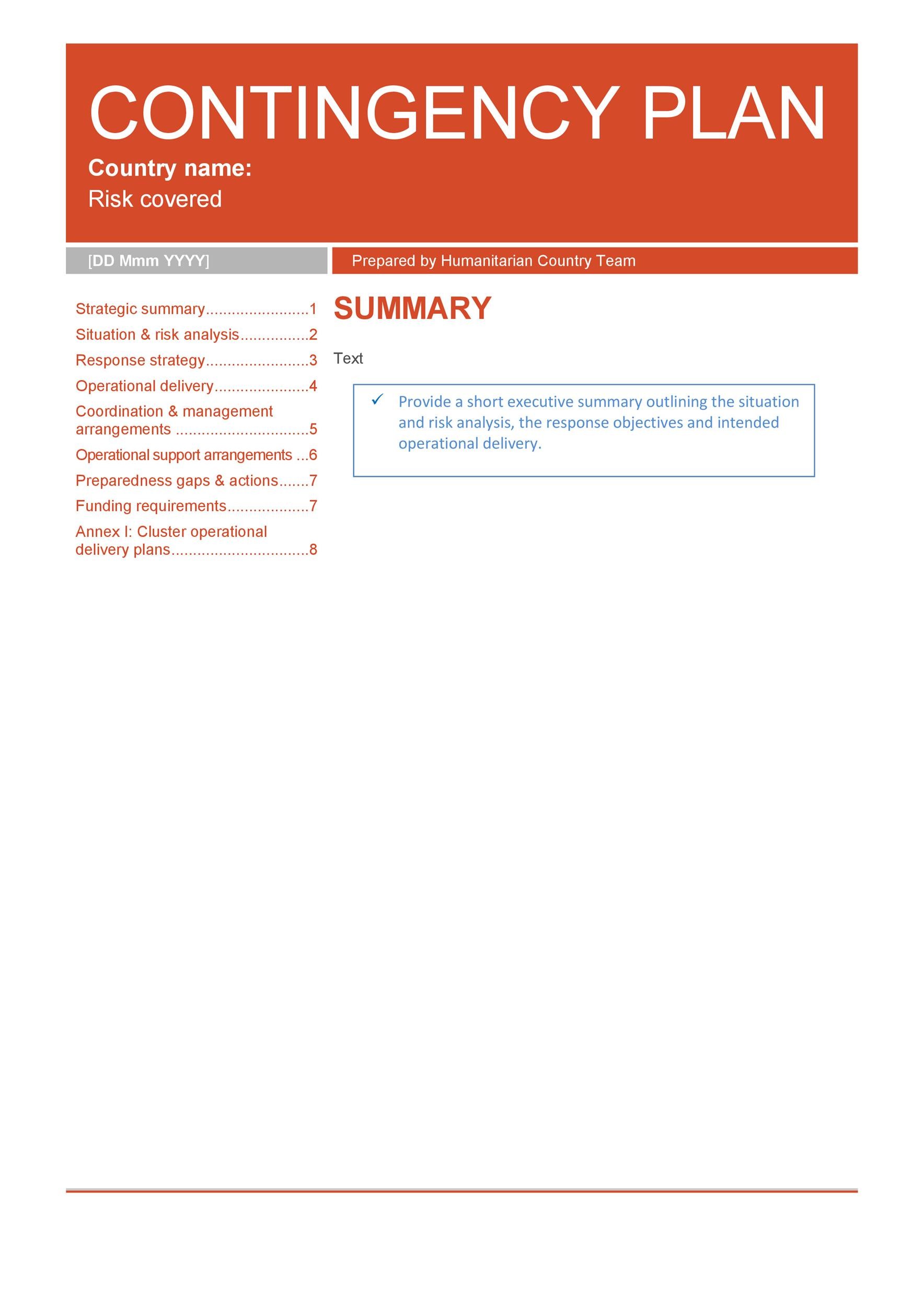 Free contingency plan template 05