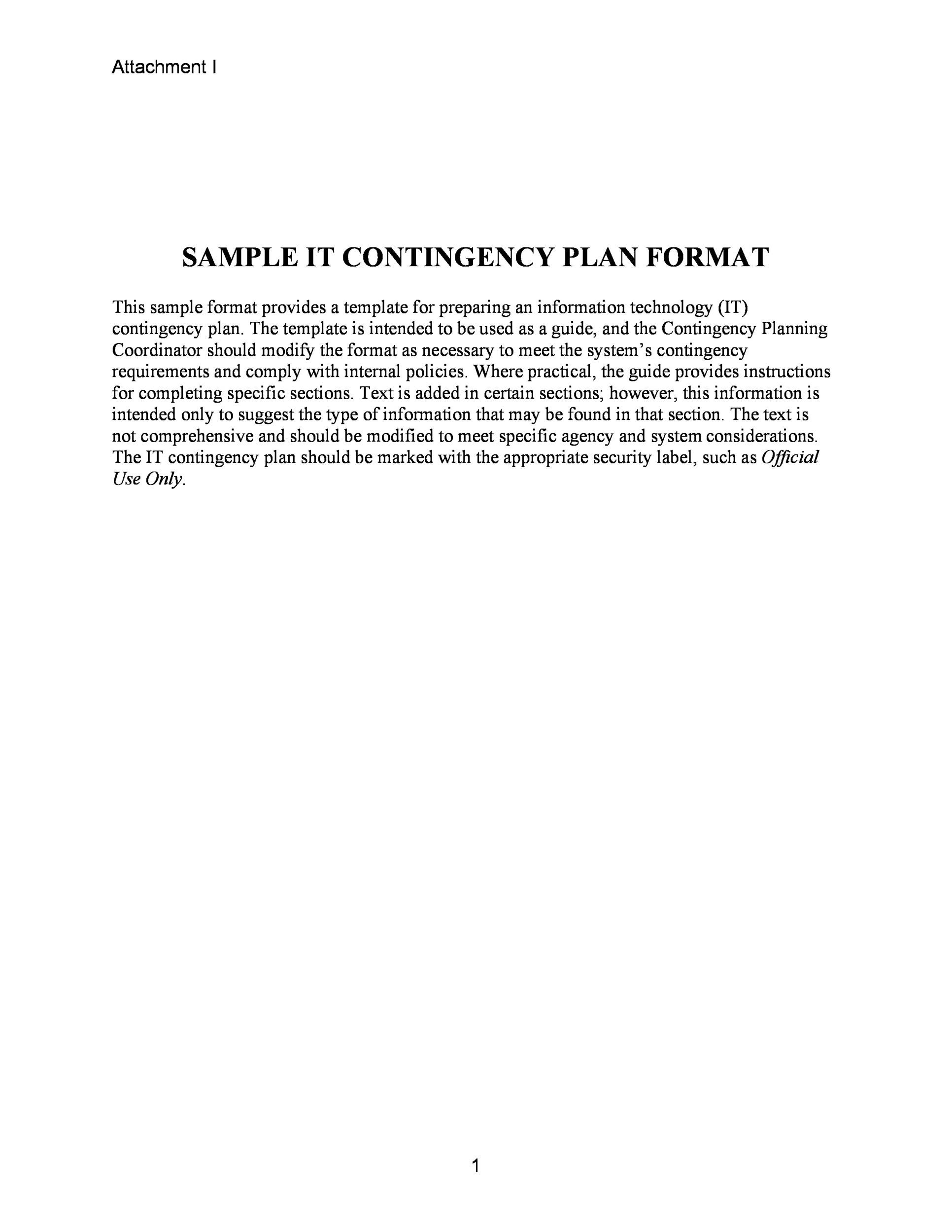 Free contingency plan template 07