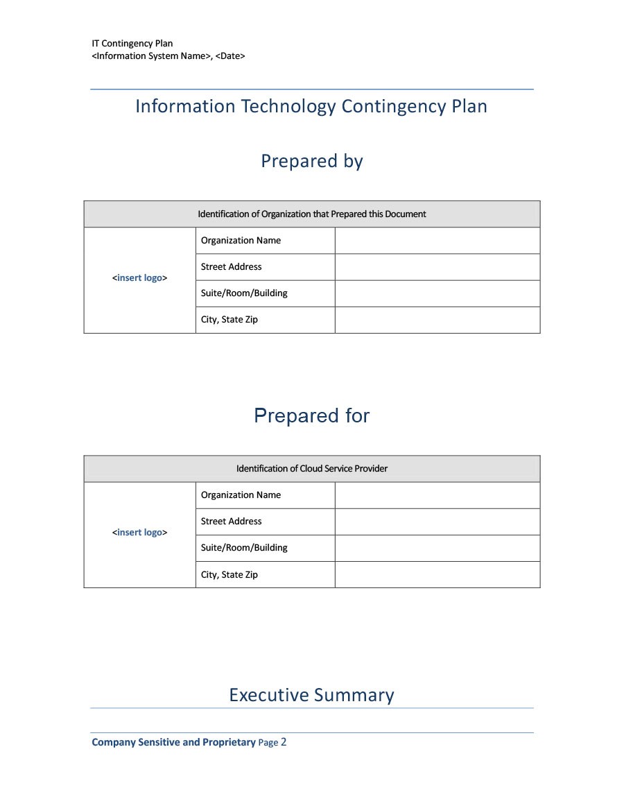 Free contingency plan template 15