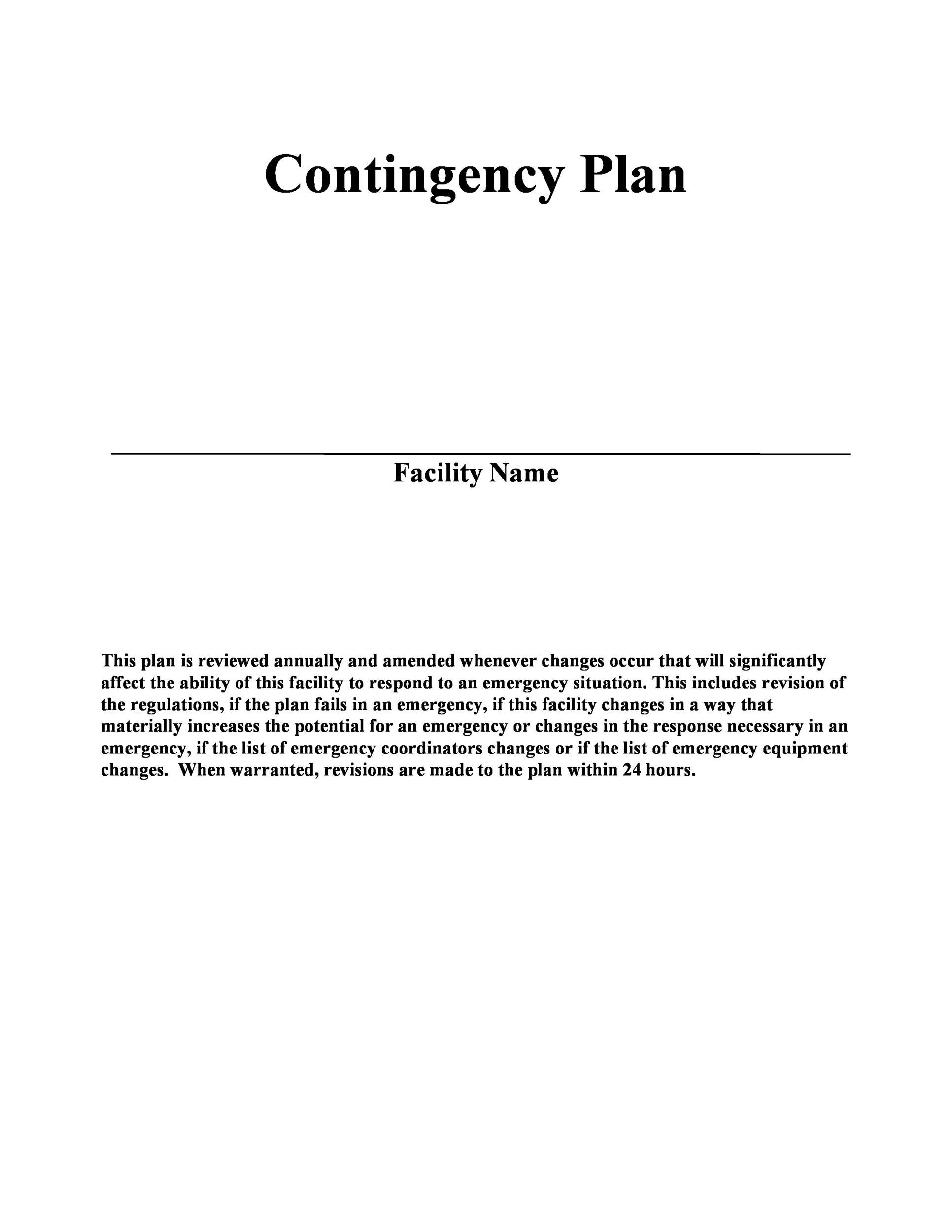 company contingency plan example