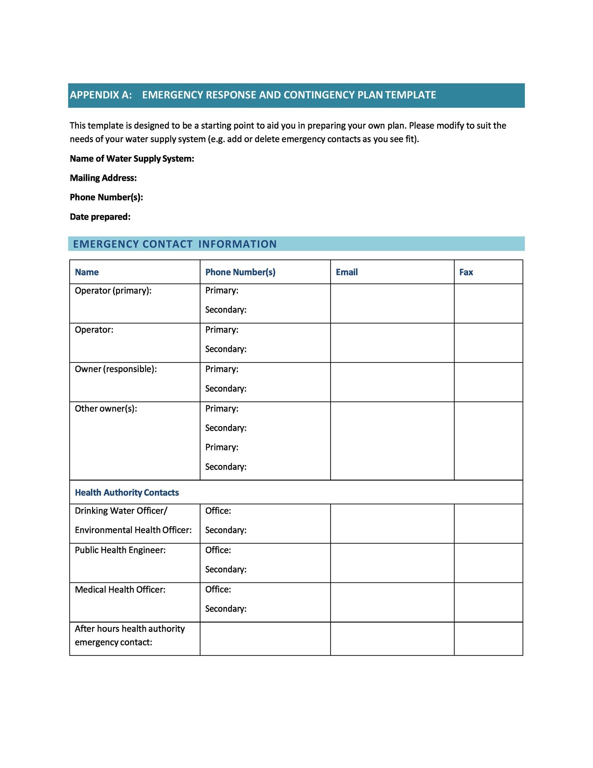 contingency planning business examples