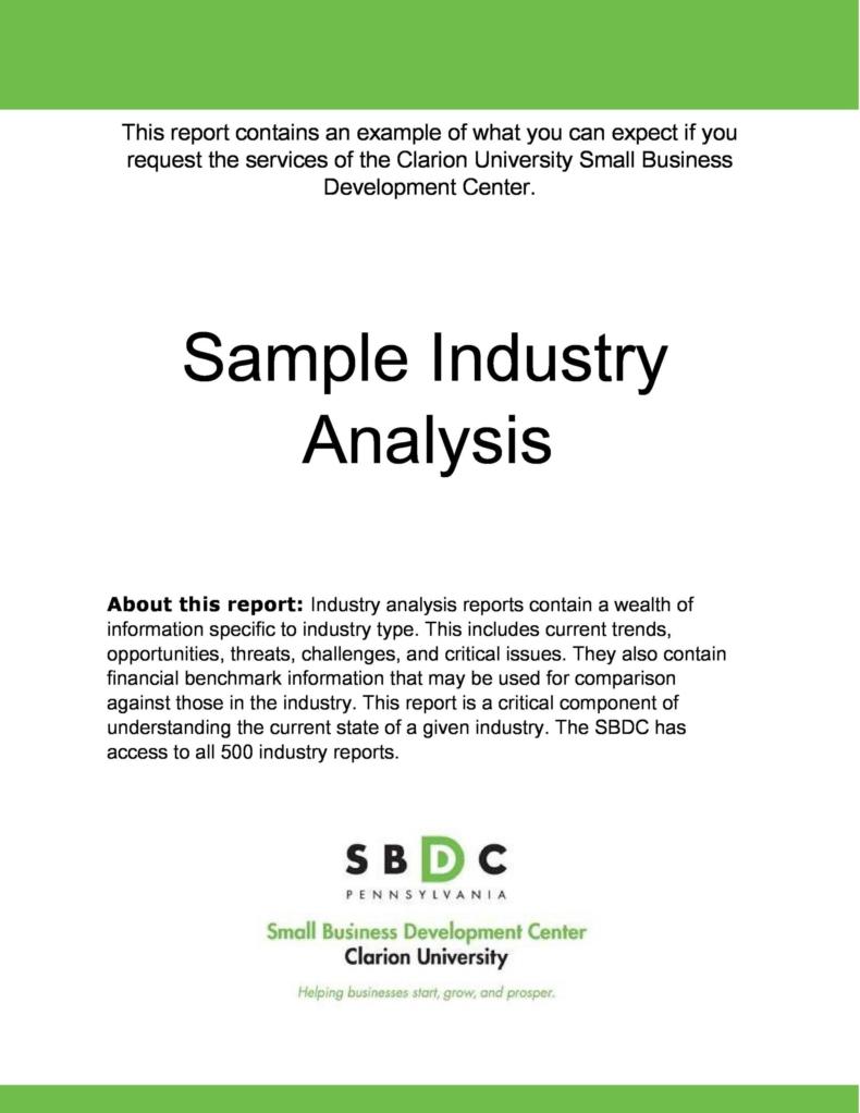 industry analysis for business plan example