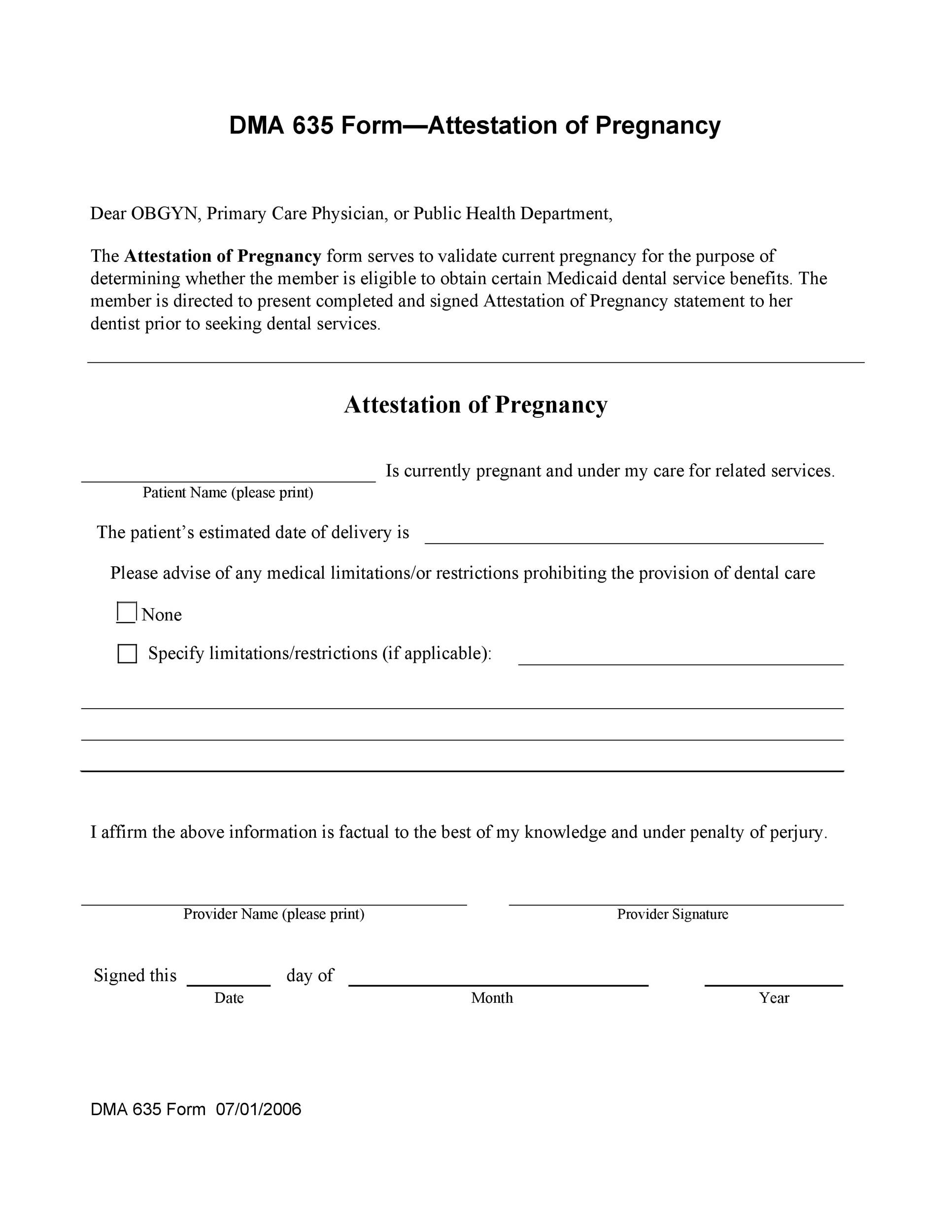 Printable Positive Pregnancy Test Form