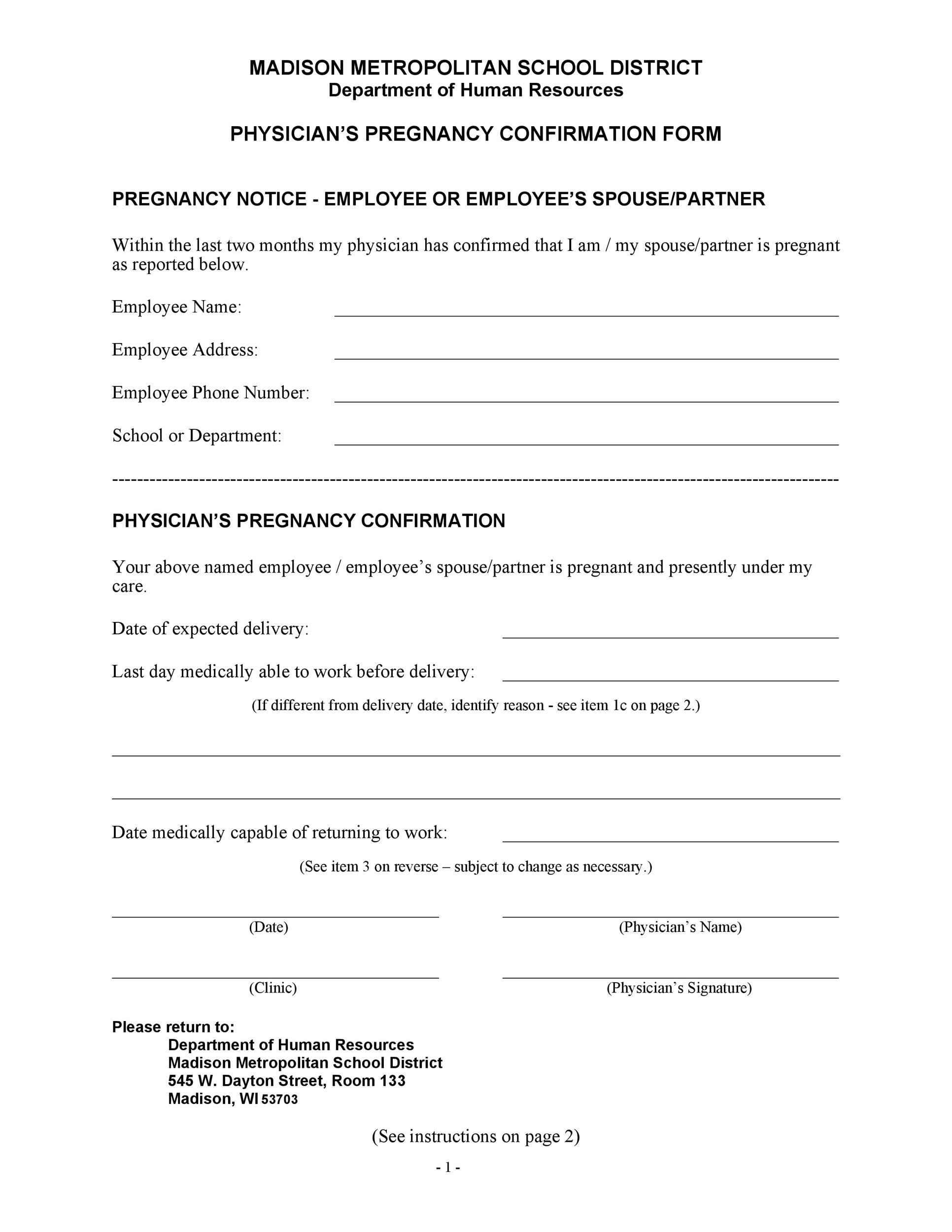 Clinic Free Printable Fake Pregnancy Papers