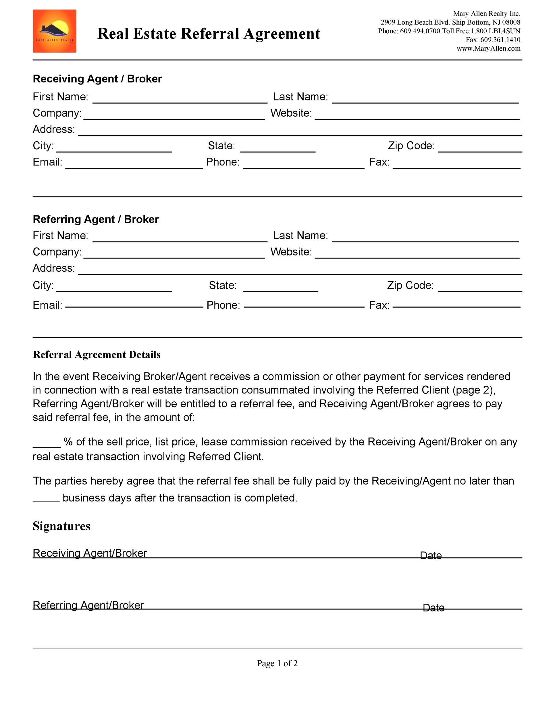 Free referral agreement template 17