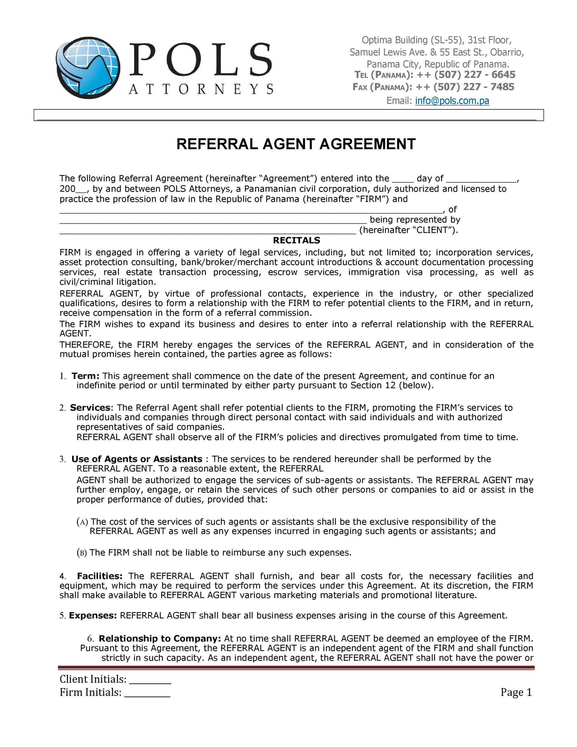 Free referral agreement template 29