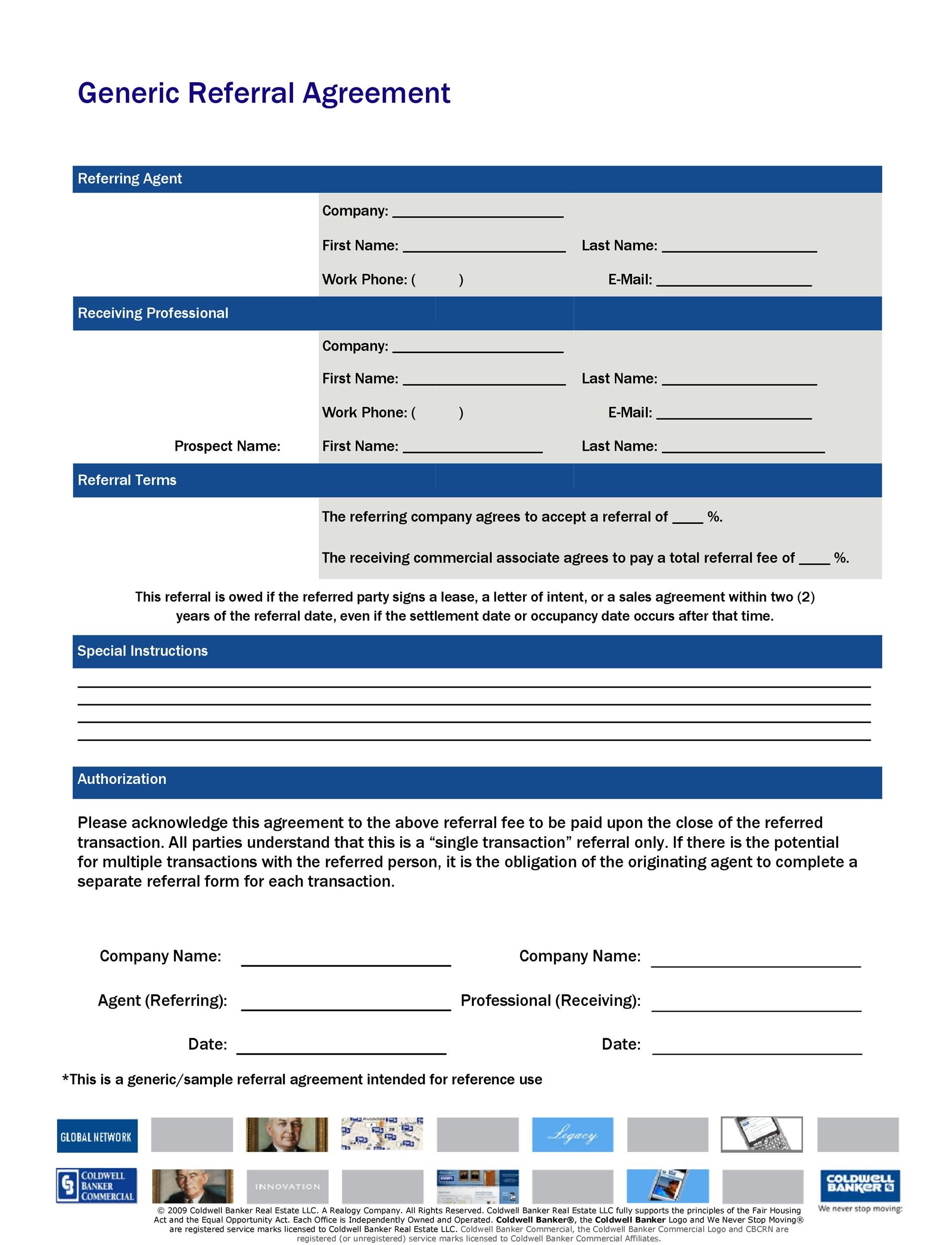 Free referral agreement template 32