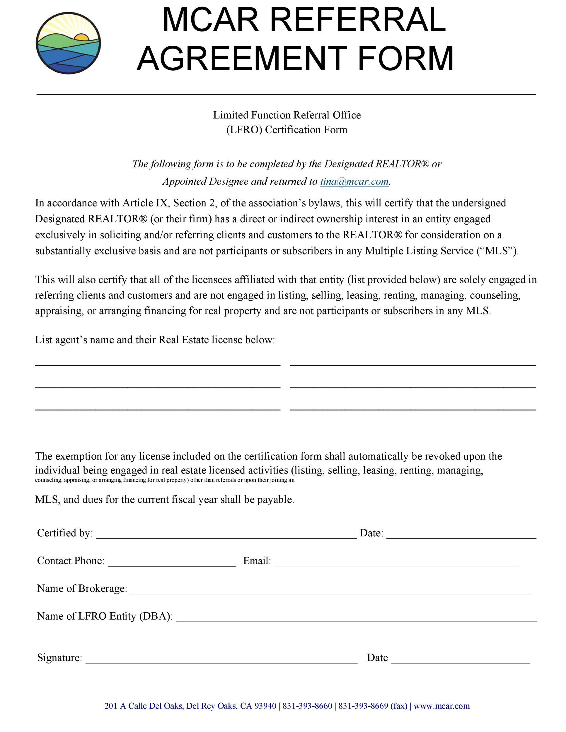 Free referral agreement template 36