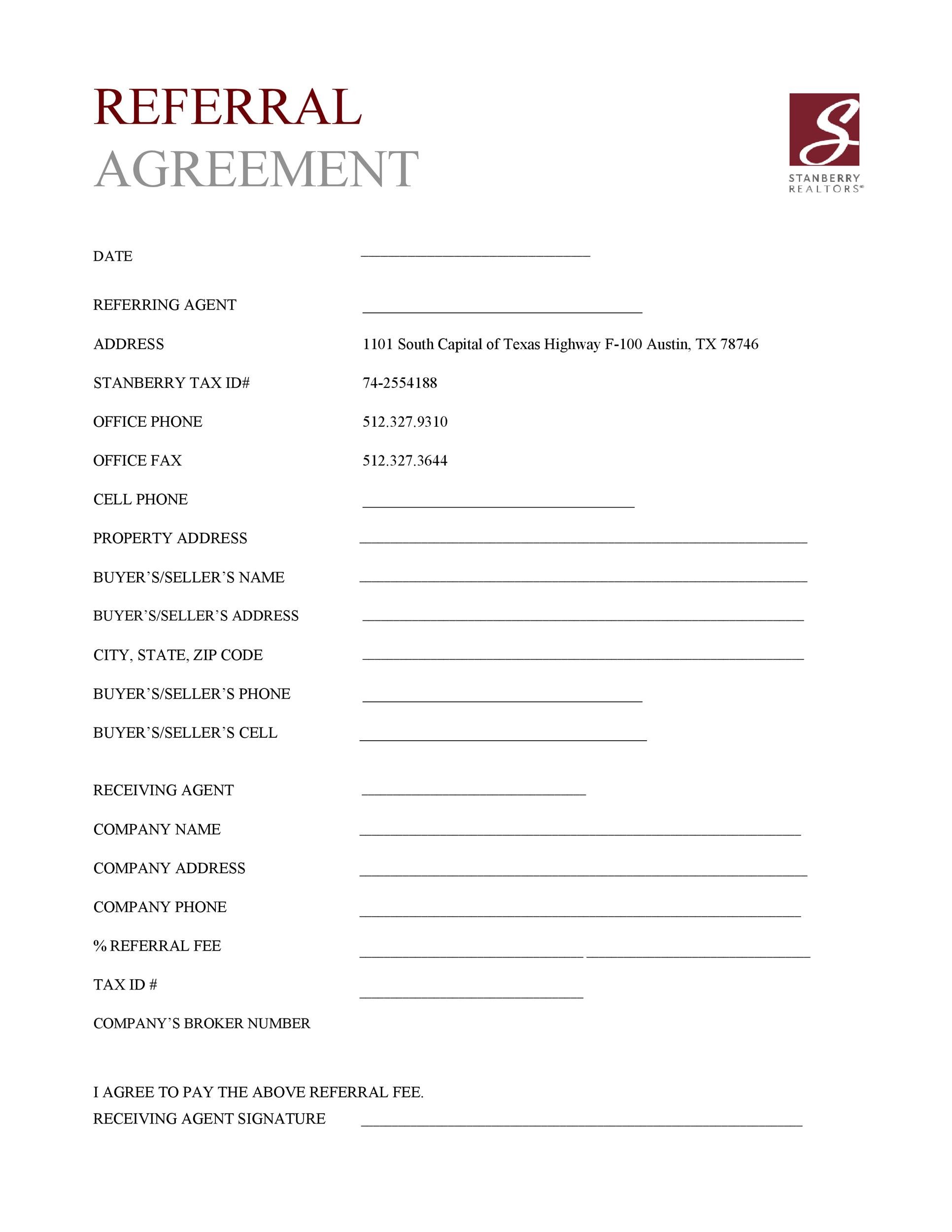 Free referral agreement template 38