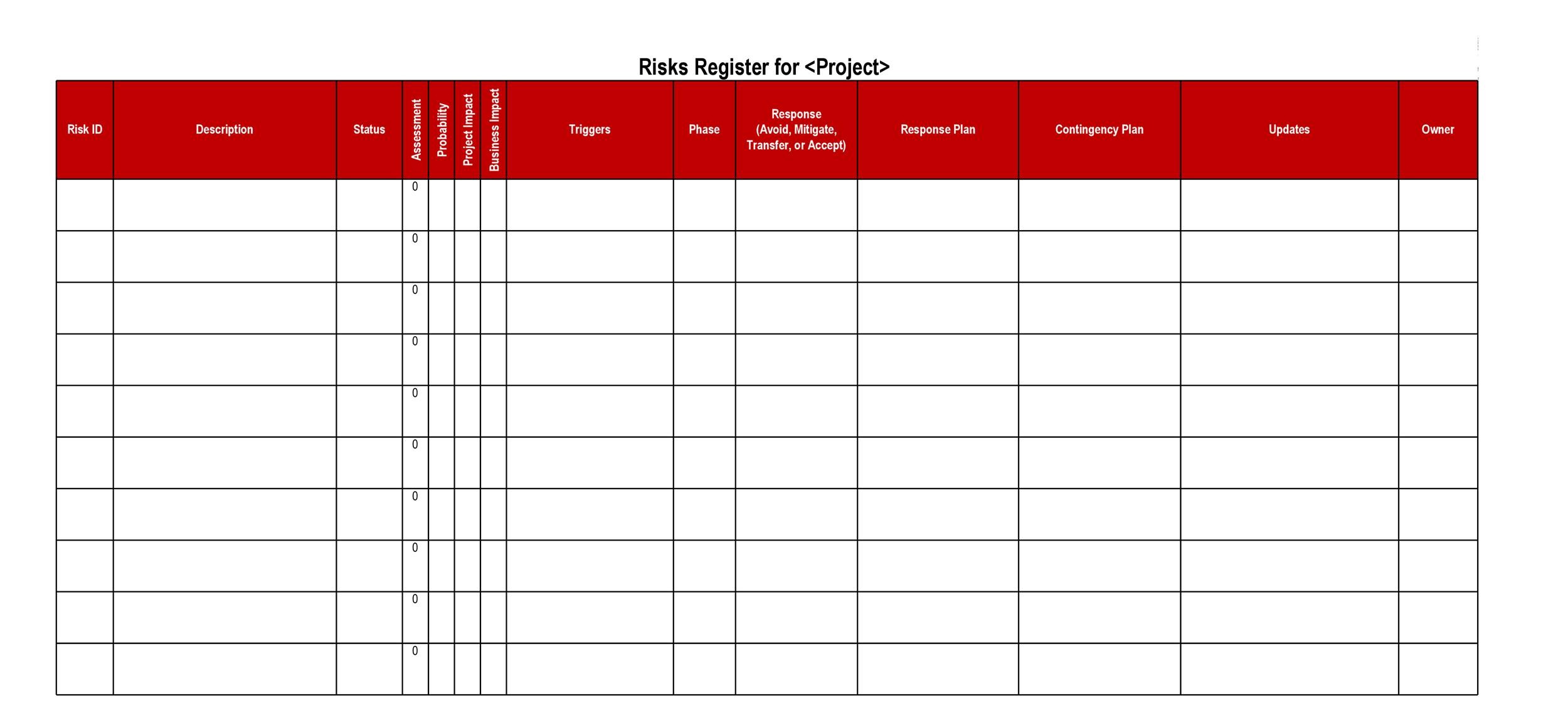 Free risk register template 18