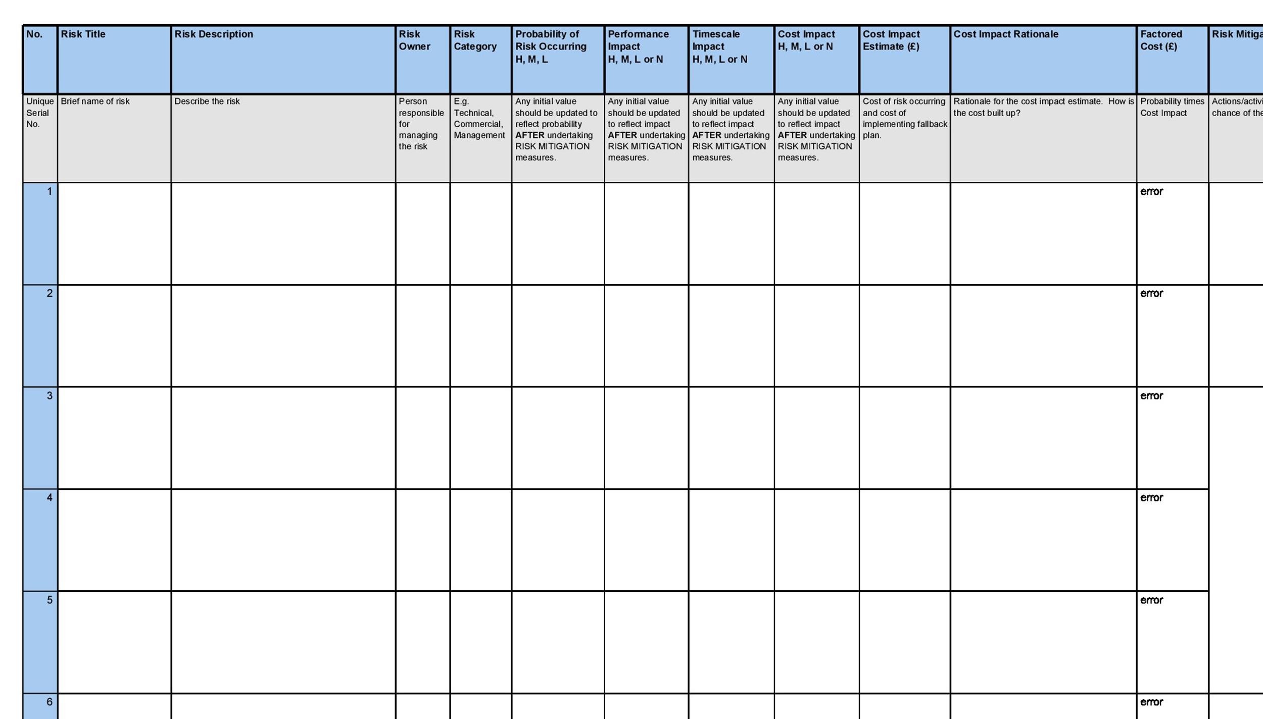 It Security Risk Register Template