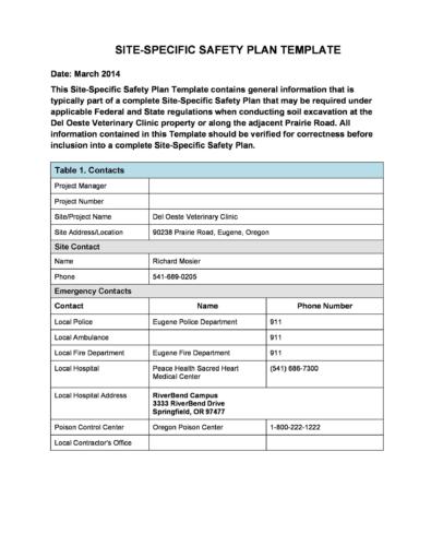 46 Great Safety Plan Templates (Construction Site Specific Patient