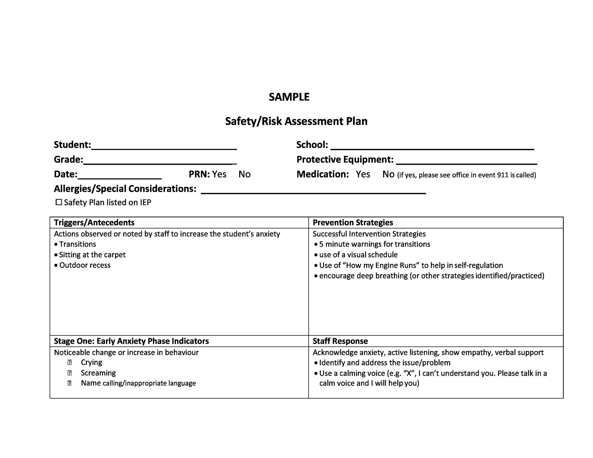 Free safety plan template 31