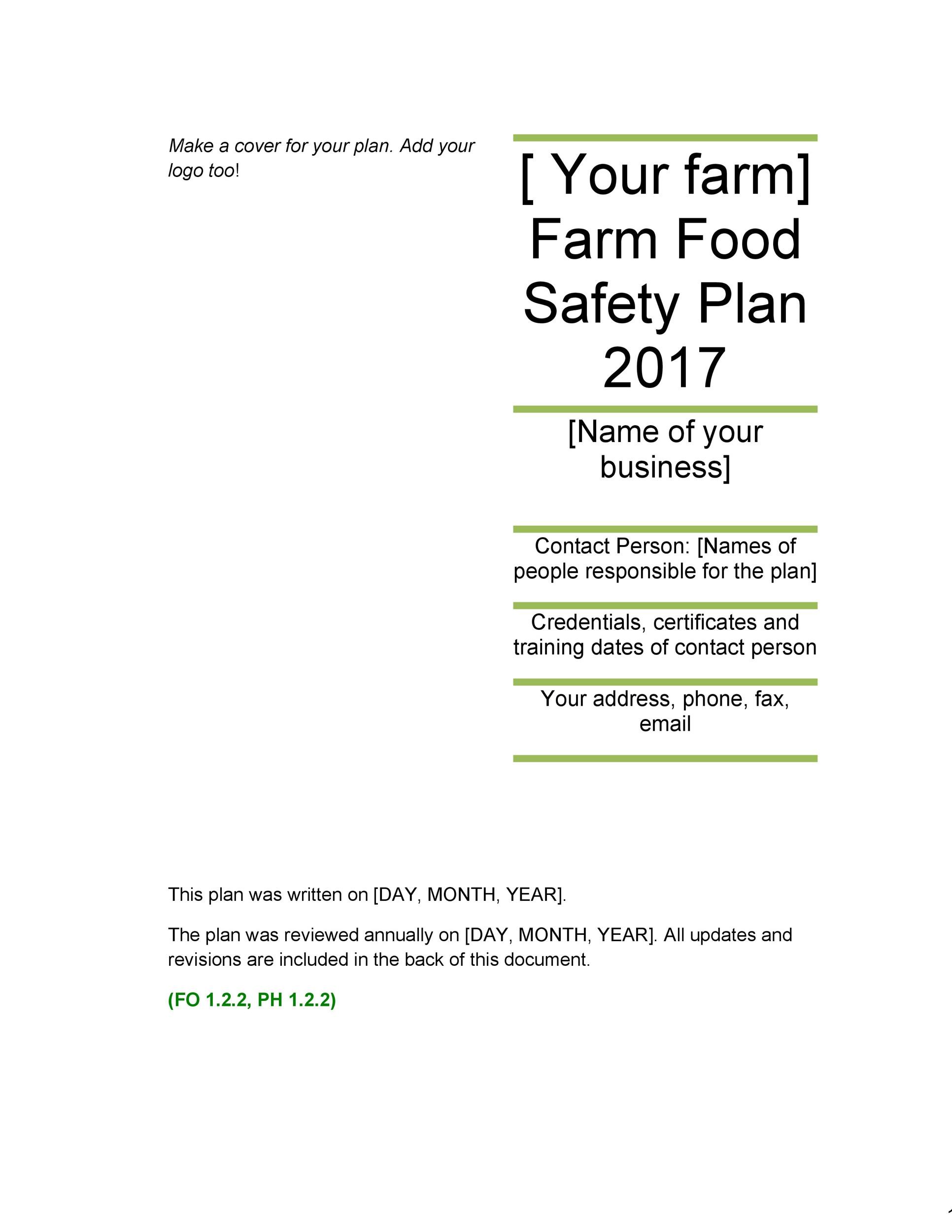 Free safety plan template 34