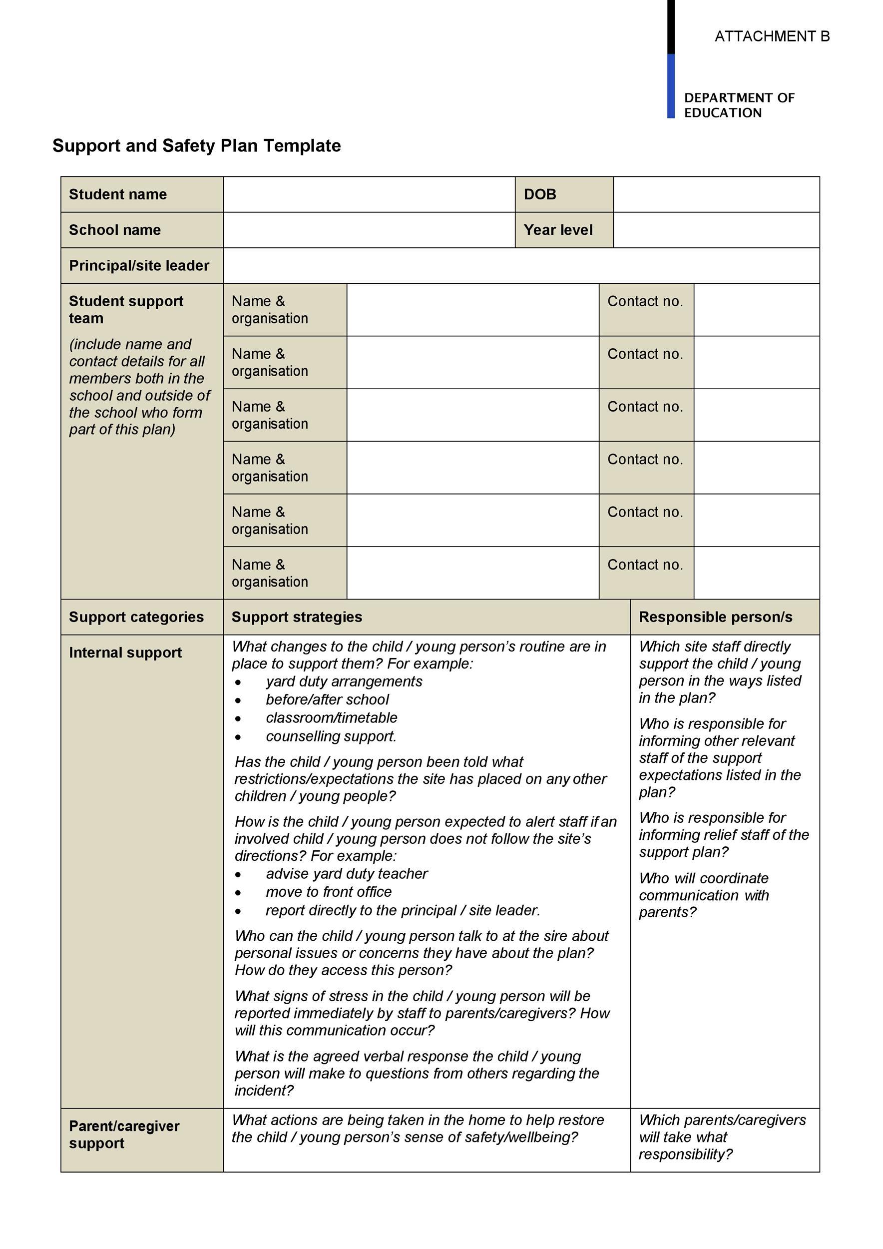 Free safety plan template 39
