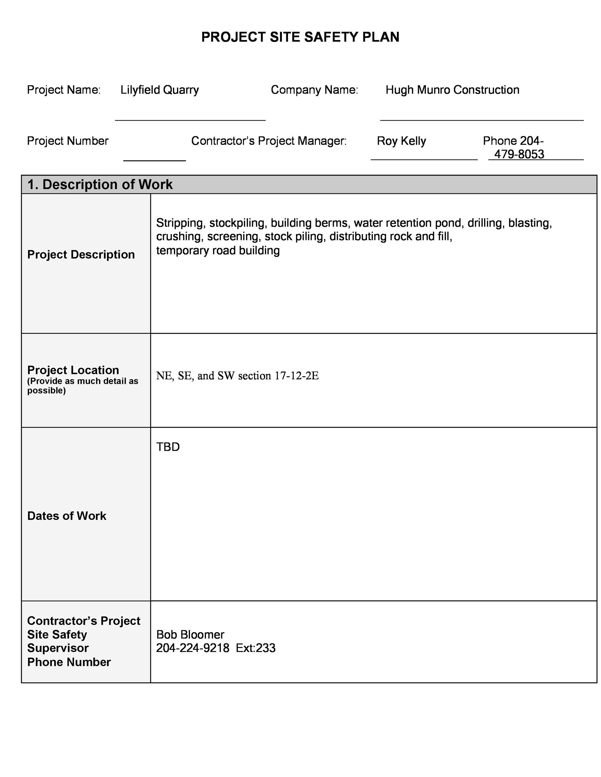 Free safety plan template 42
