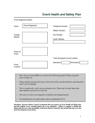 46 Great Safety Plan Templates (Construction Site Specific Patient
