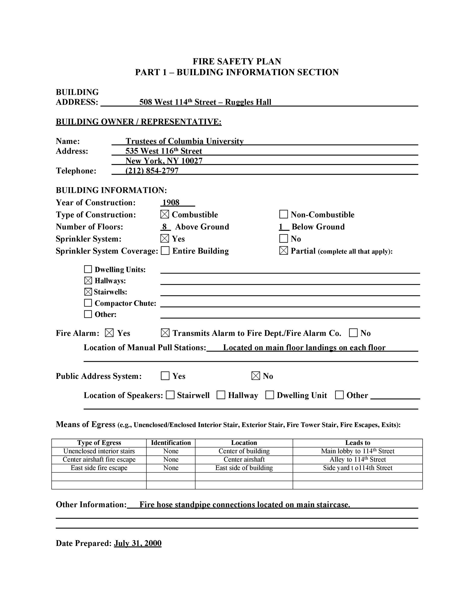 Free safety plan template 45