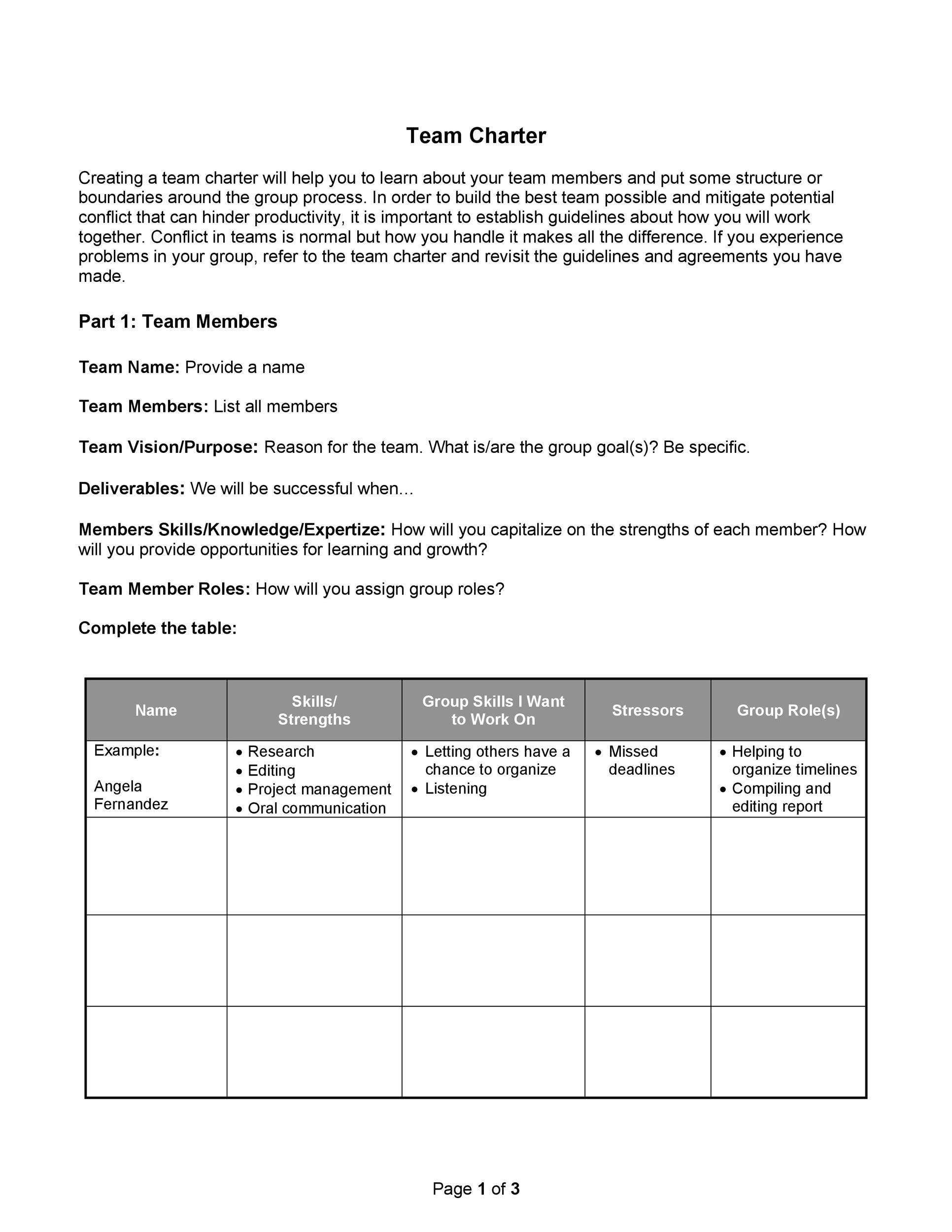 Free team charter template 07