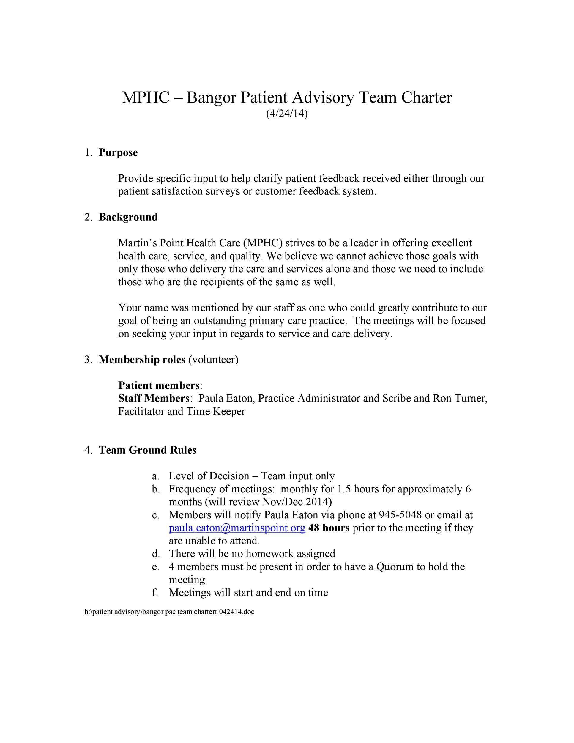 Free team charter template 20