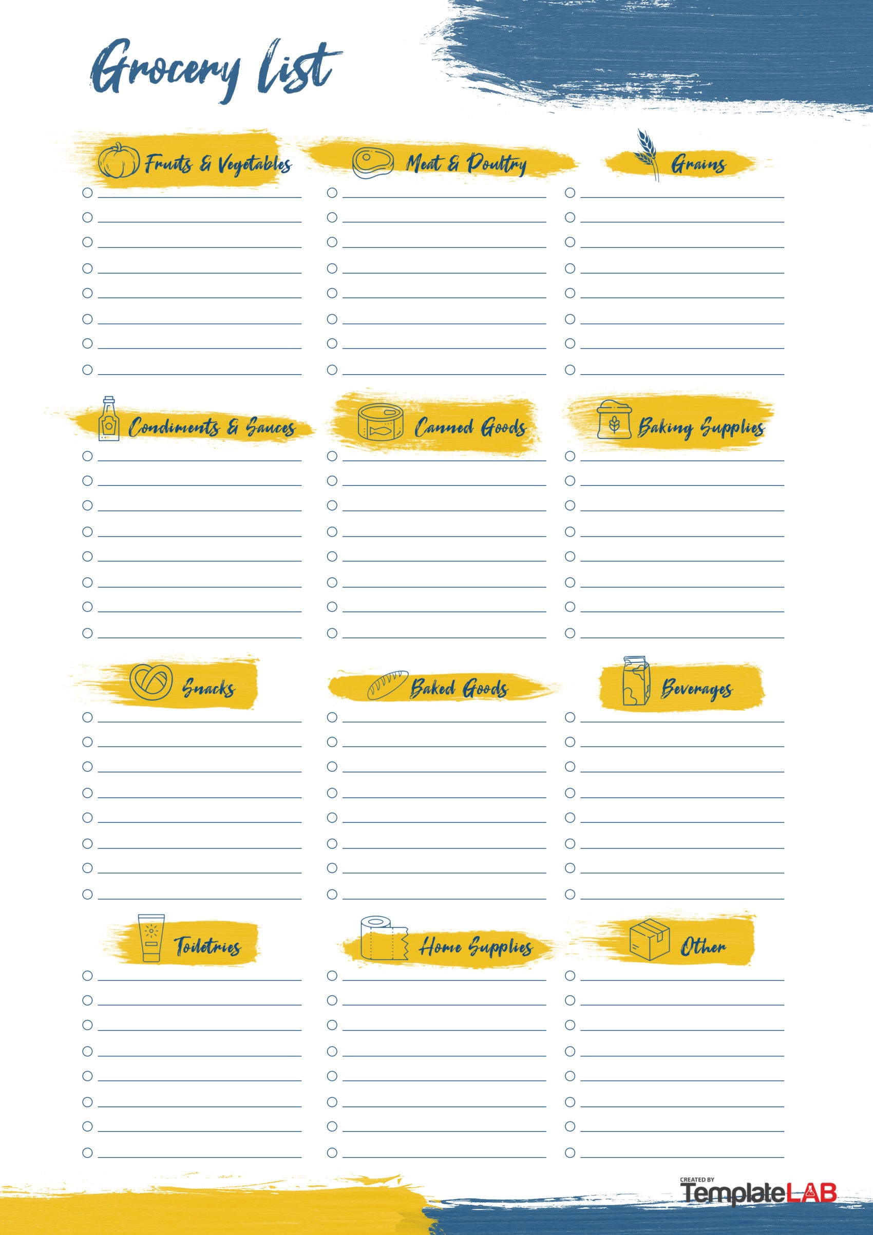 Free Grocery List Template 10