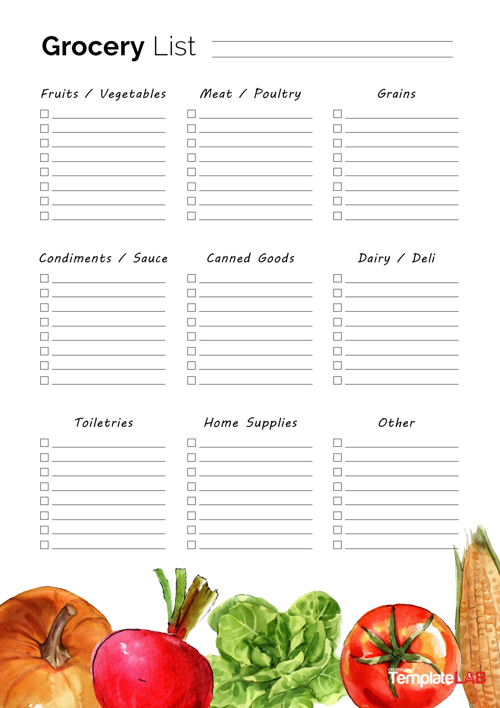 10 Free Printable Grocery List Templates Shopping Lists Vrogue