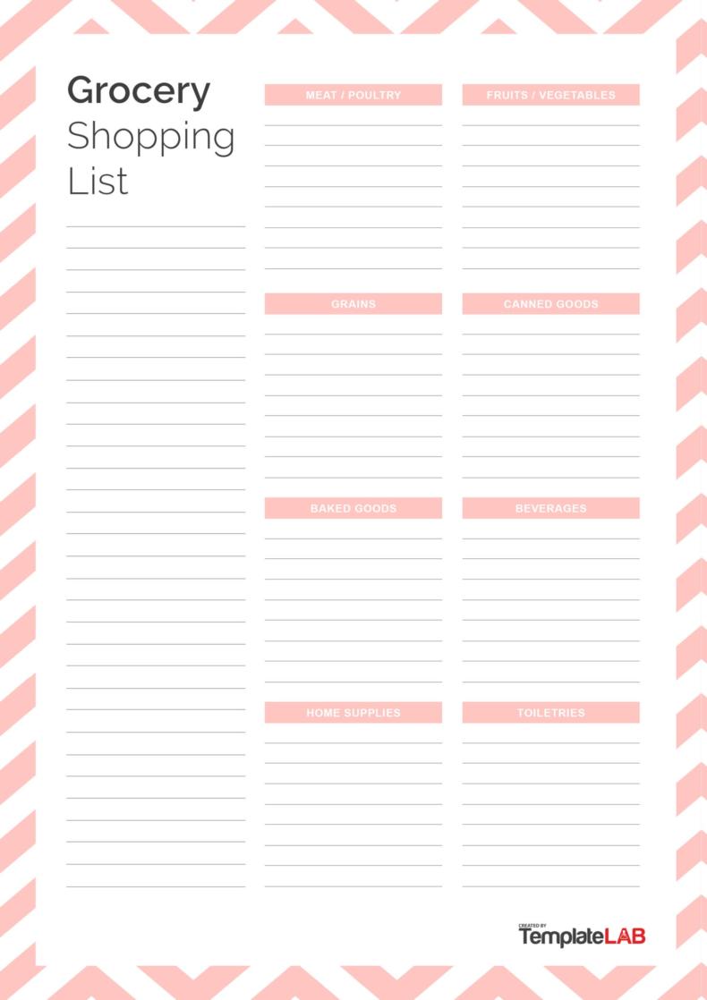 24 Printable Grocery List Templates Shopping Lists 