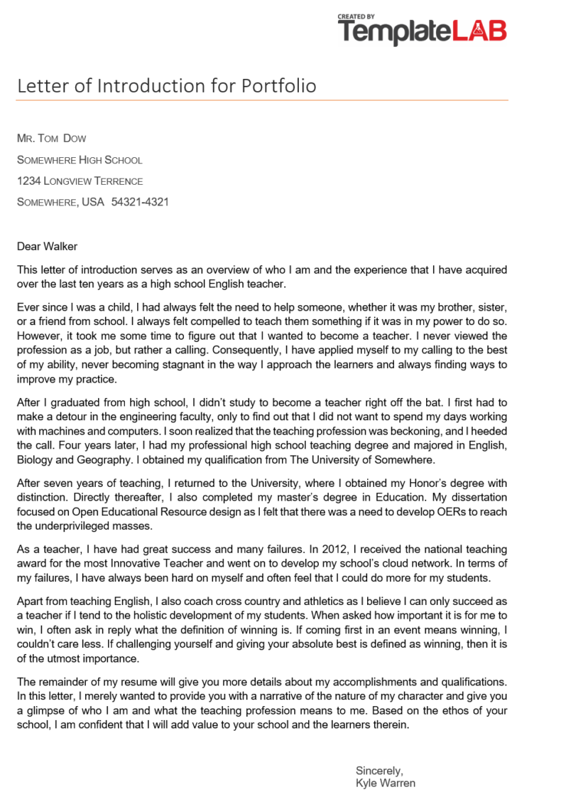 40+ Letter of Introduction Templates & Examples