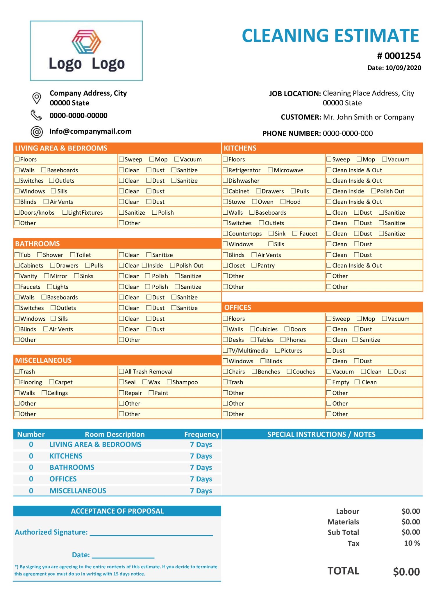 how to write a building estimate