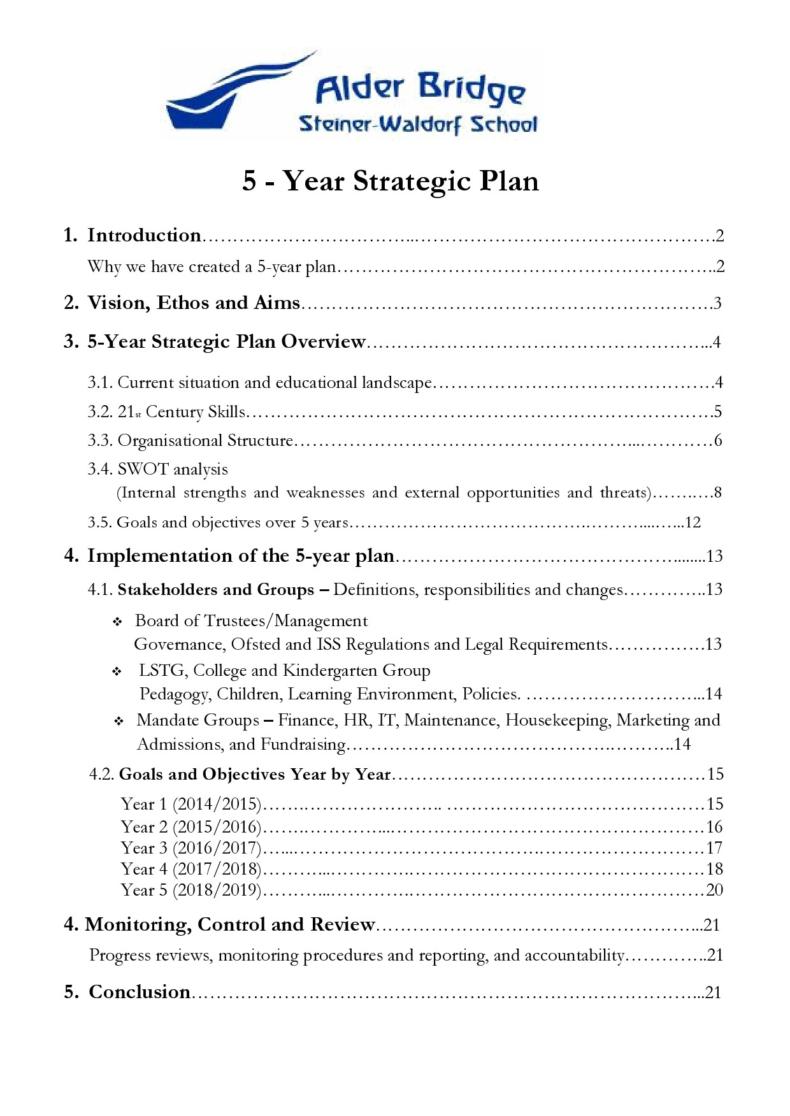 5 year business plan sample
